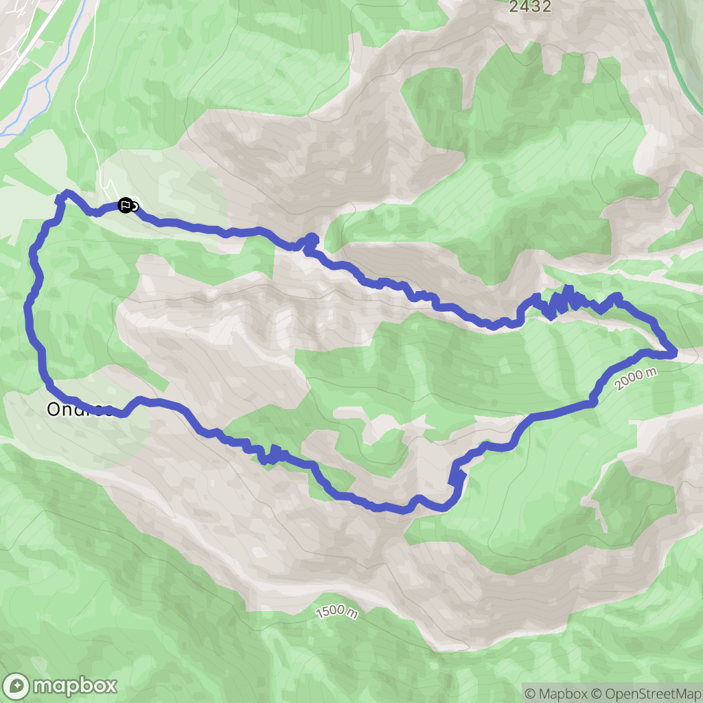 Beauvezer : carte du parcours de randonnée - France