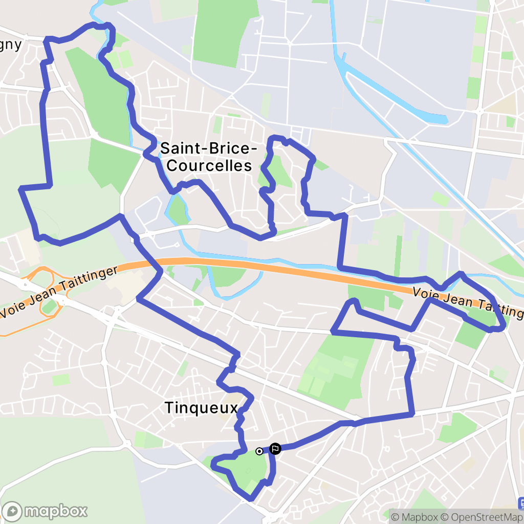 Tinqueux : carte du parcours de randonnée - France