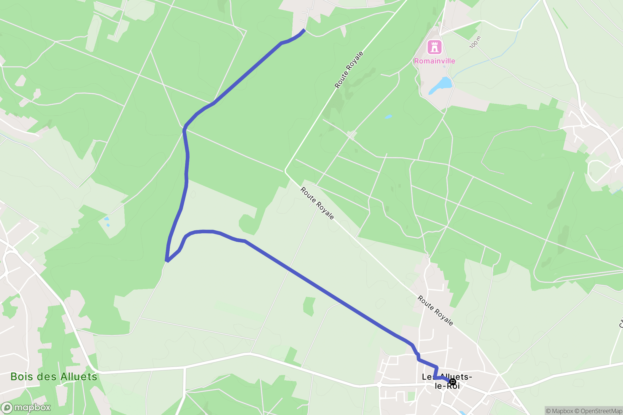 Les Alluets-le-Roi : carte du parcours de randonnée - France