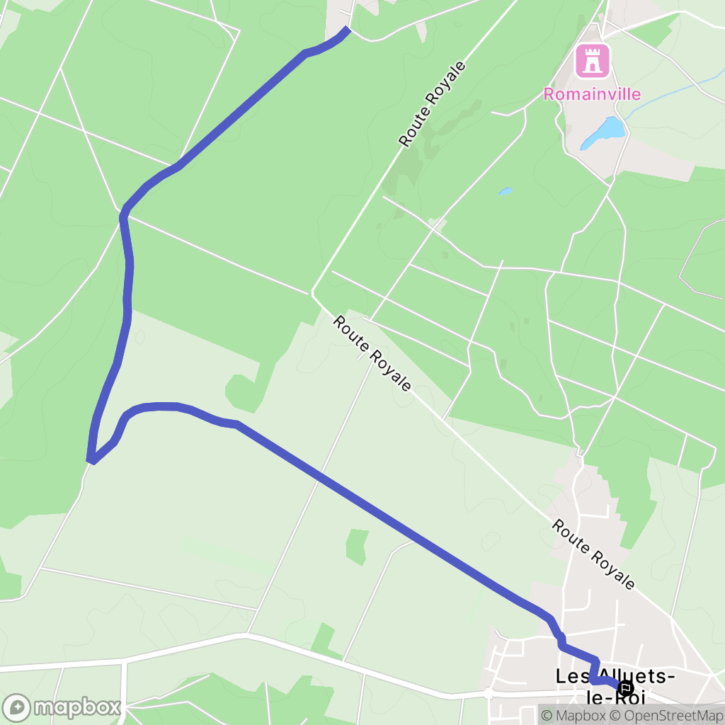 Les Alluets-le-Roi : carte du parcours de randonnée - France