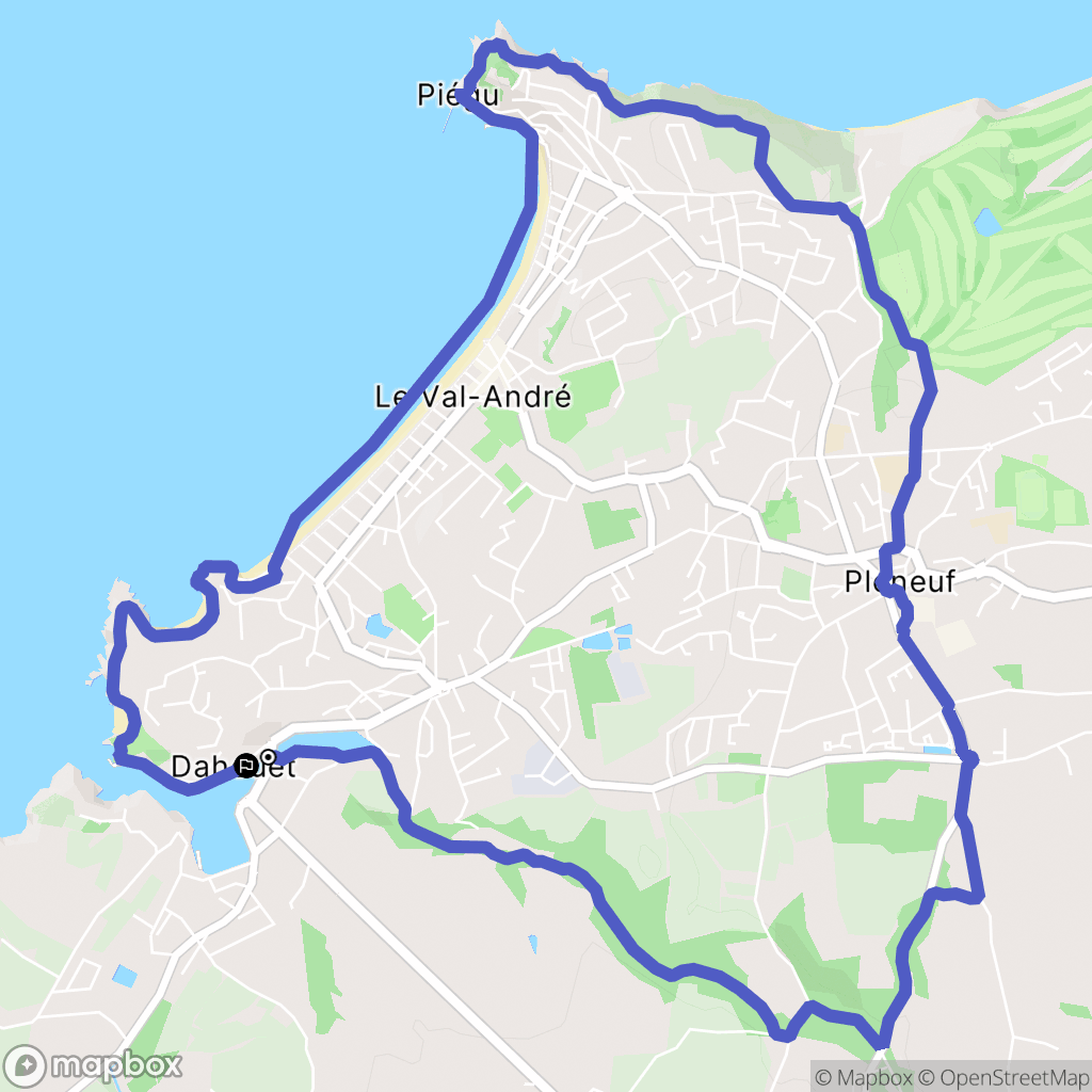 Pléneuf-Val-André : carte du parcours de randonnée - France