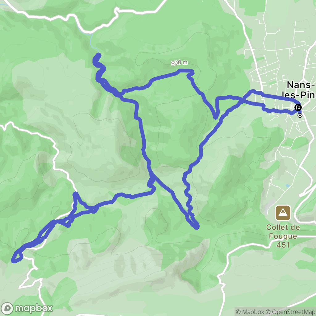Nans-les-Pins : carte du parcours de randonnée - France