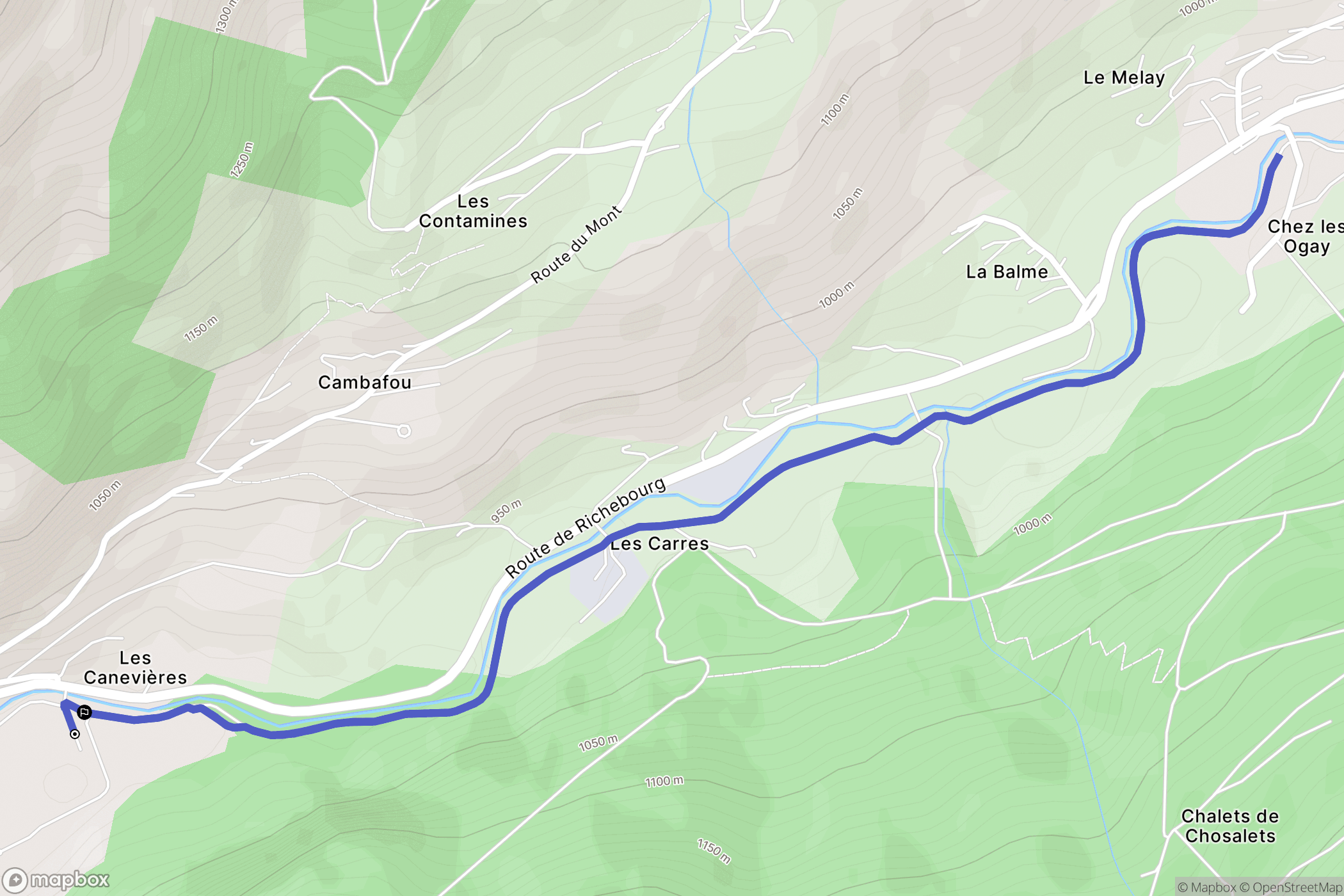 Abondance : carte du parcours de randonnée - France