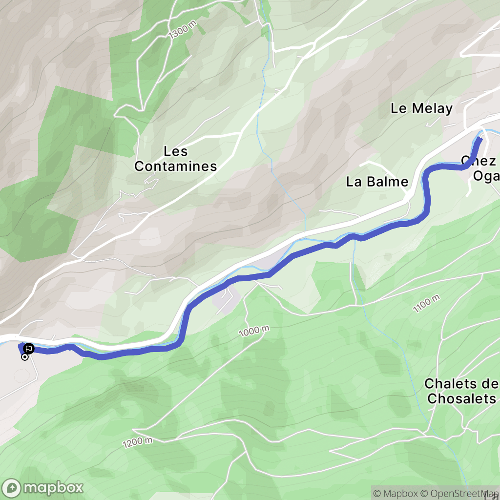 Abondance : carte du parcours de randonnée - France