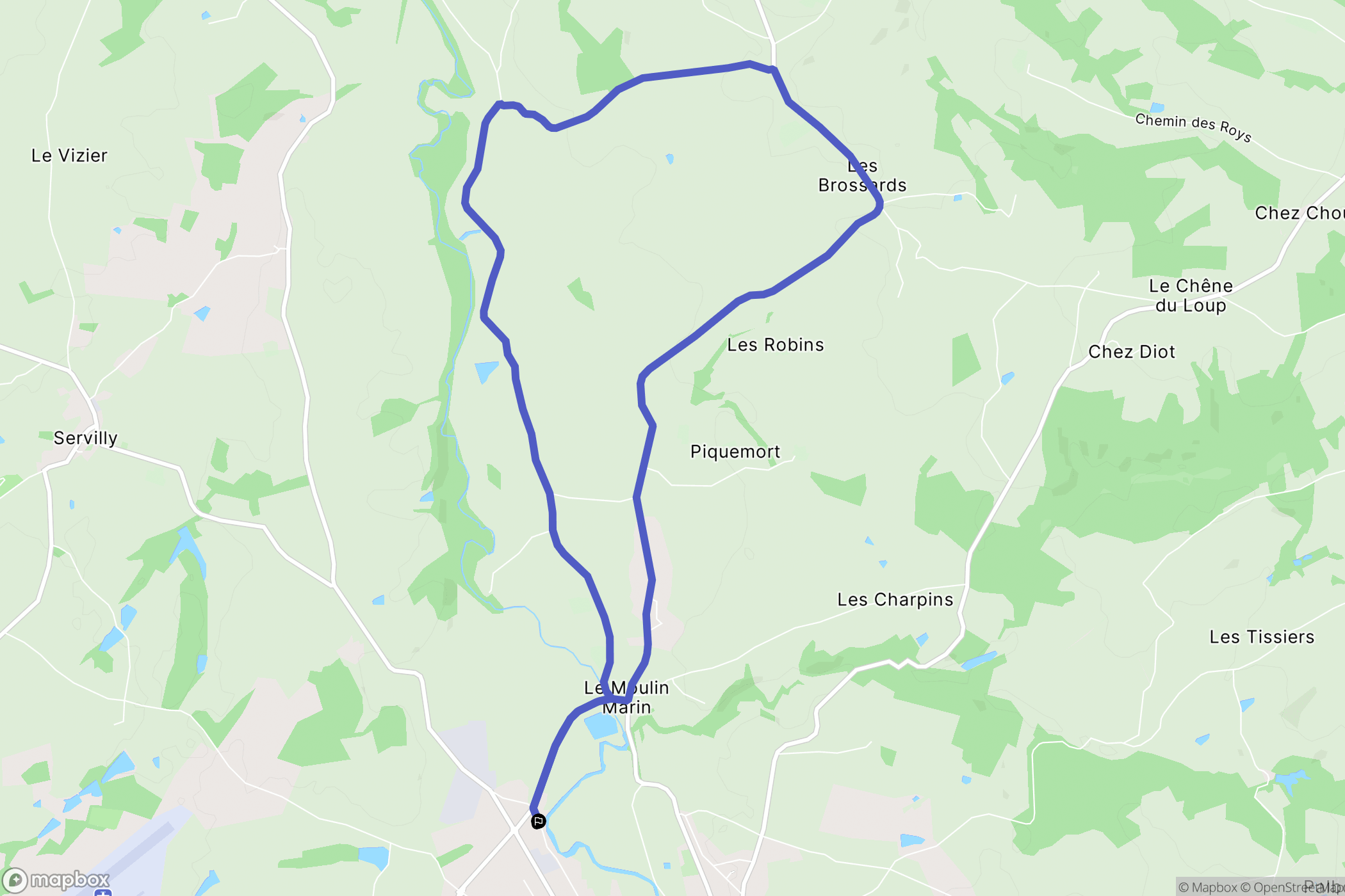Lapalisse : carte du parcours de randonnée - France