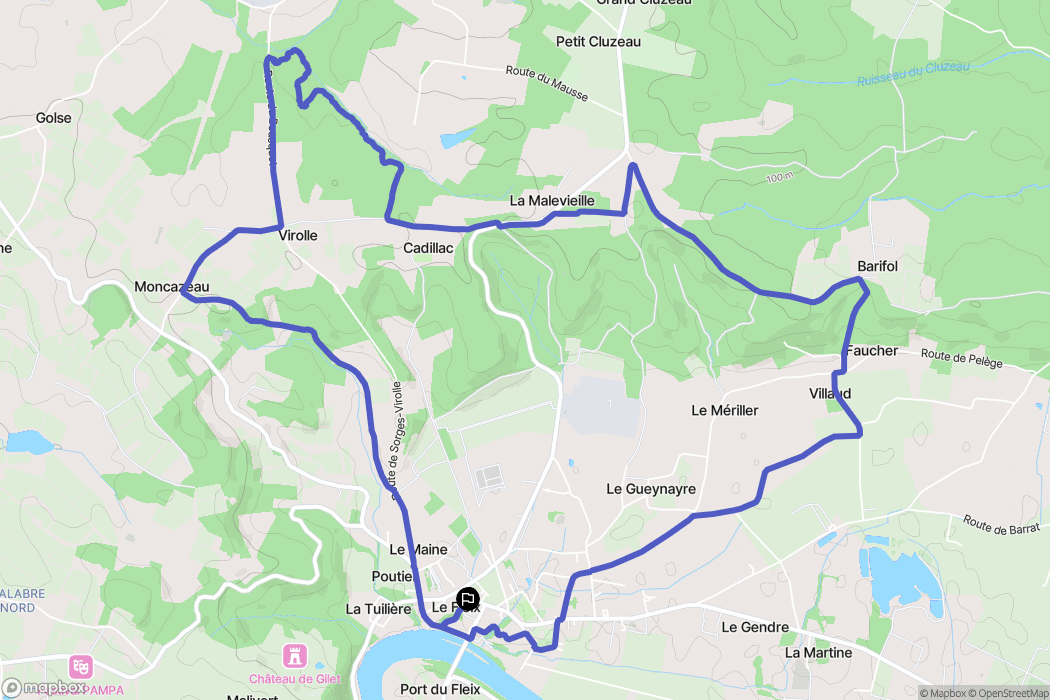 Le Fleix : carte du parcours de randonnée - France