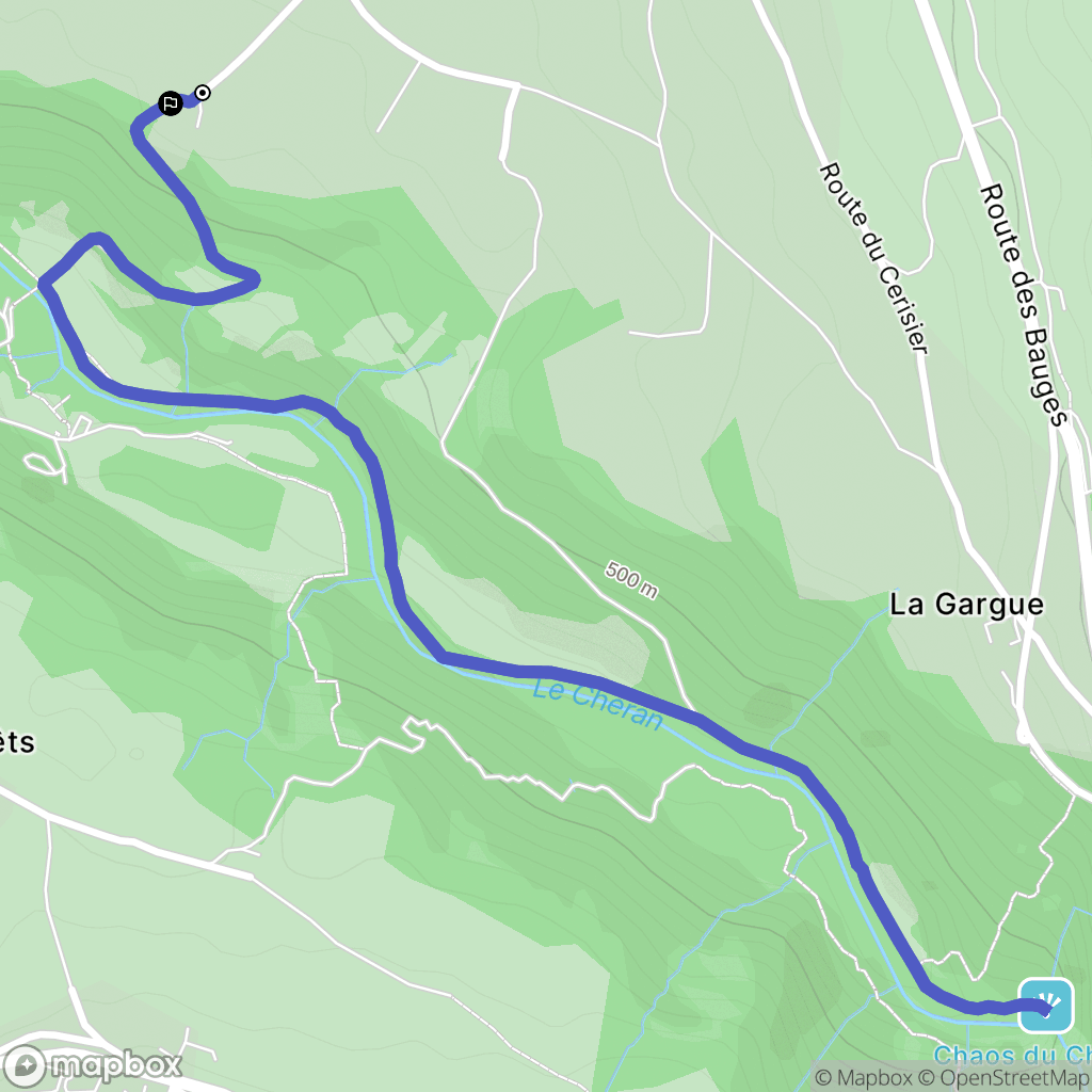 Gruffy : carte du parcours de randonnée - France