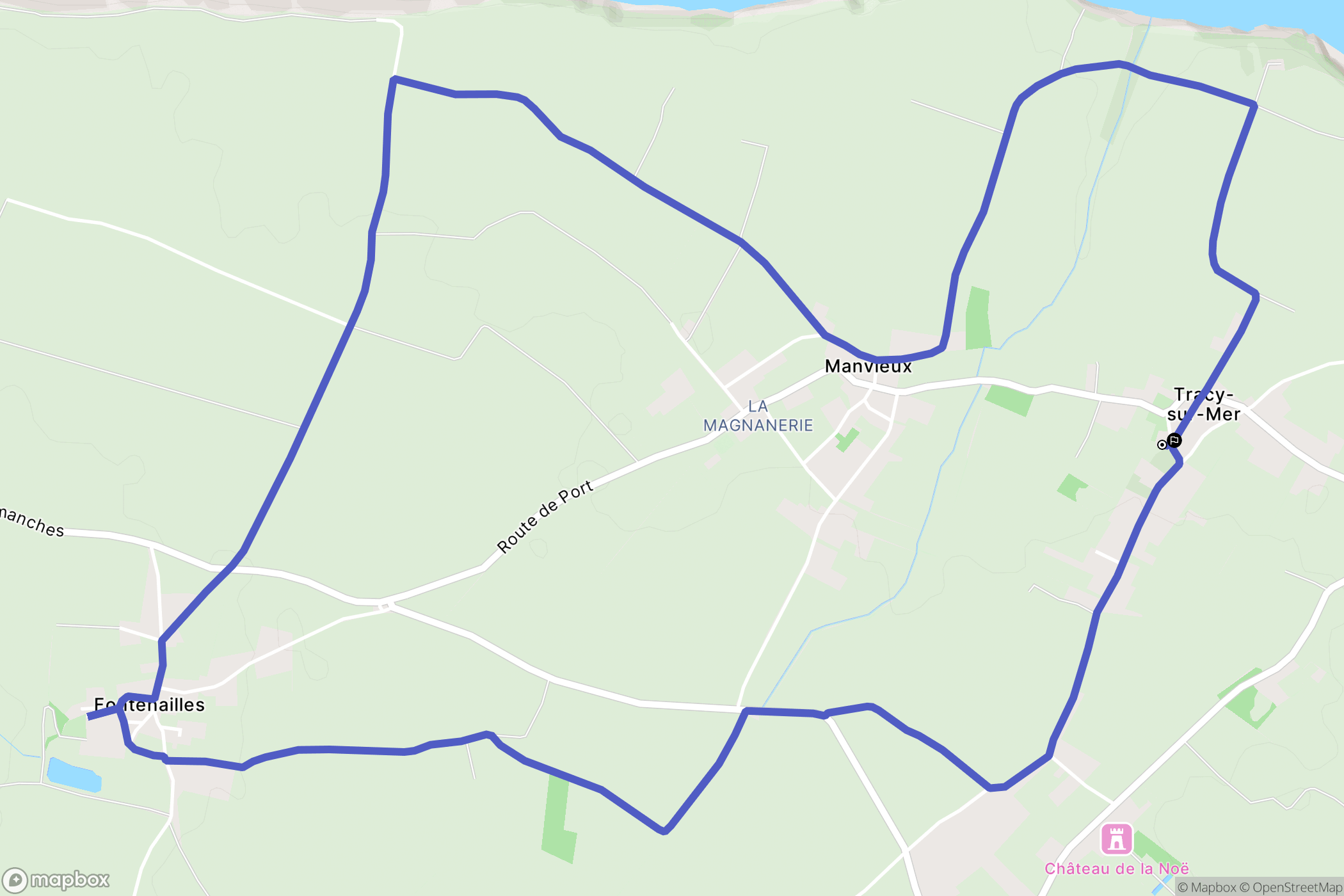 Tracy sur seine : carte du parcours de randonnée - France
