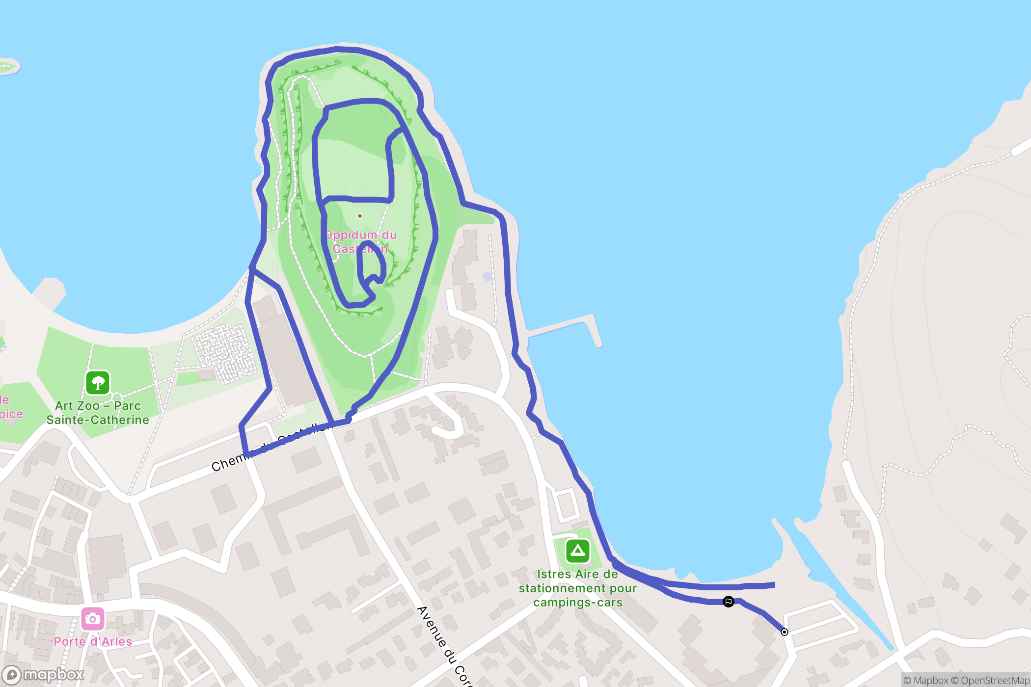 Istres : carte du parcours de randonnée - France