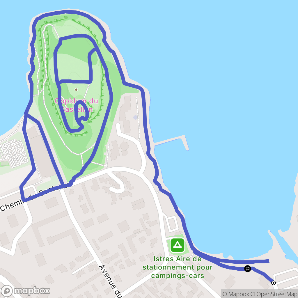 Istres : carte du parcours de randonnée - France