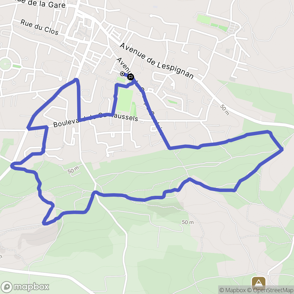 Nissan-lez-Enserune : carte du parcours de randonnée - France