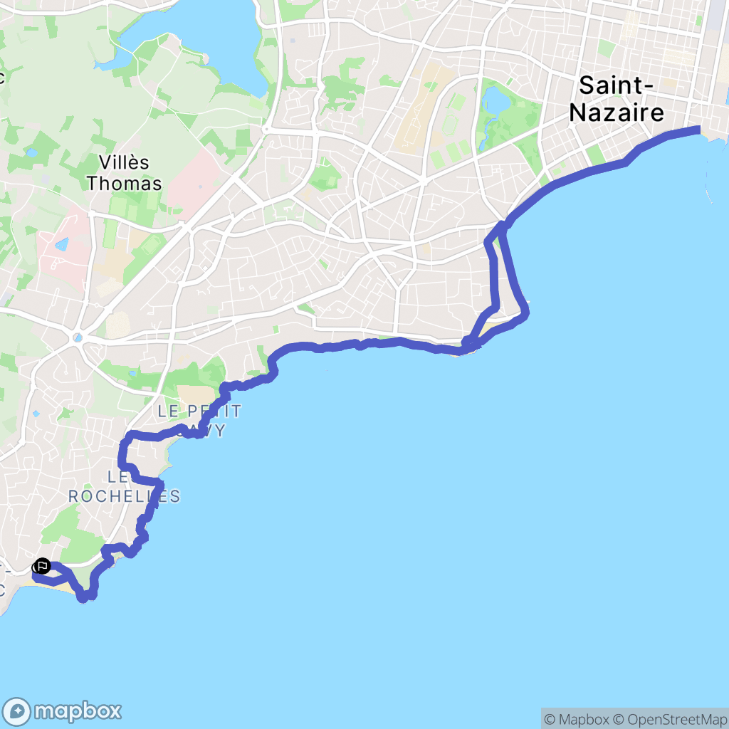 Saint-Nazaire : carte du parcours de randonnée - France