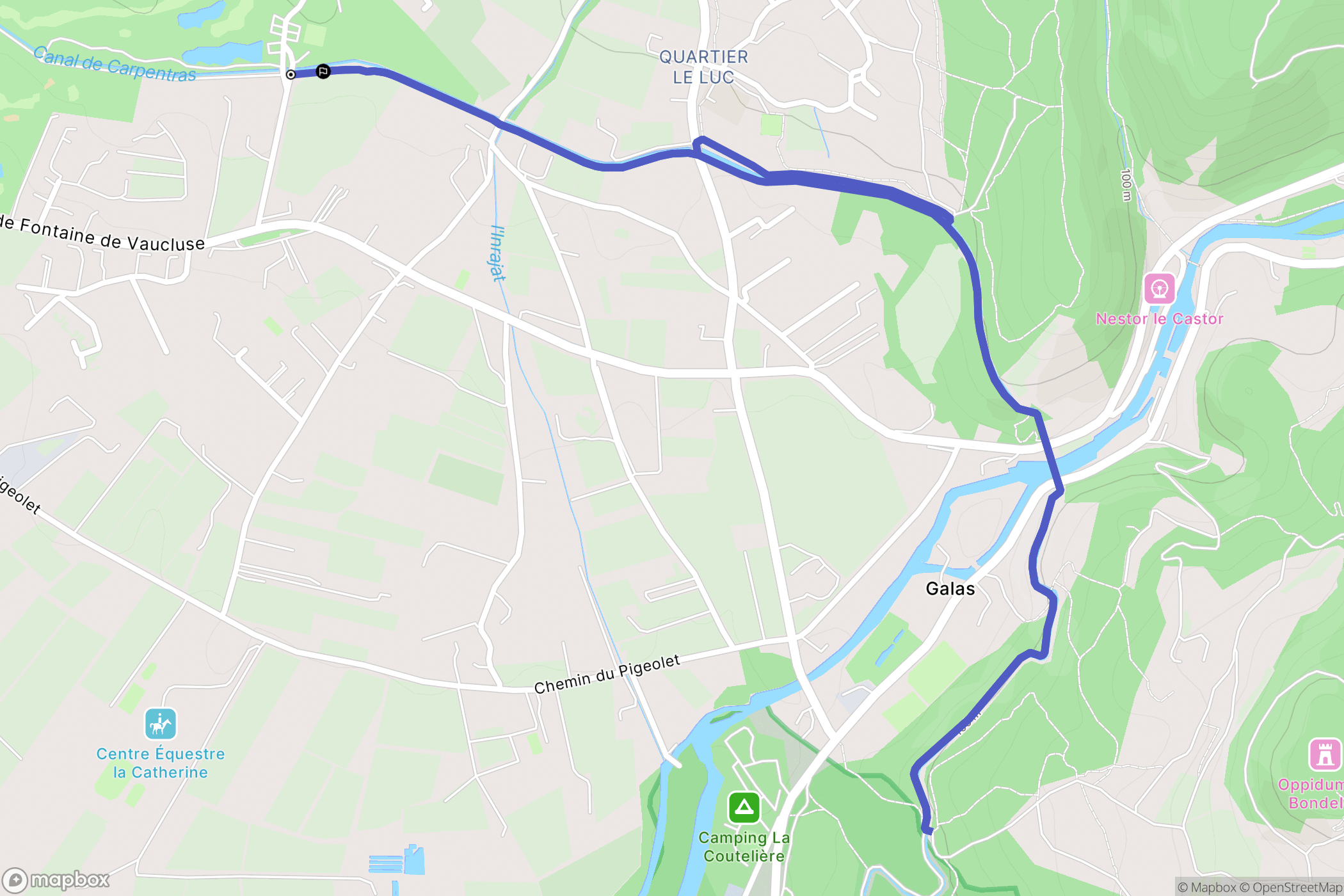 Saumane-de-Vaucluse : carte du parcours de randonnée - France