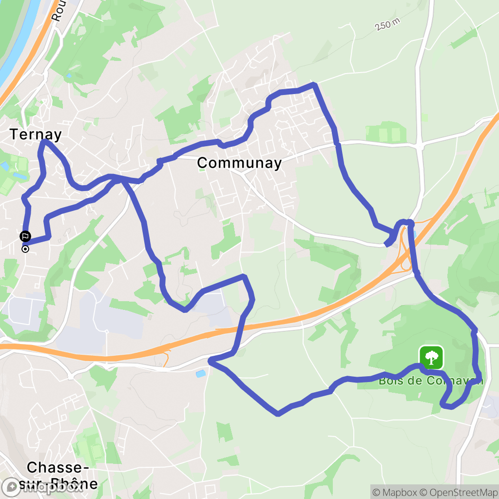 Ternay : carte du parcours de randonnée - France