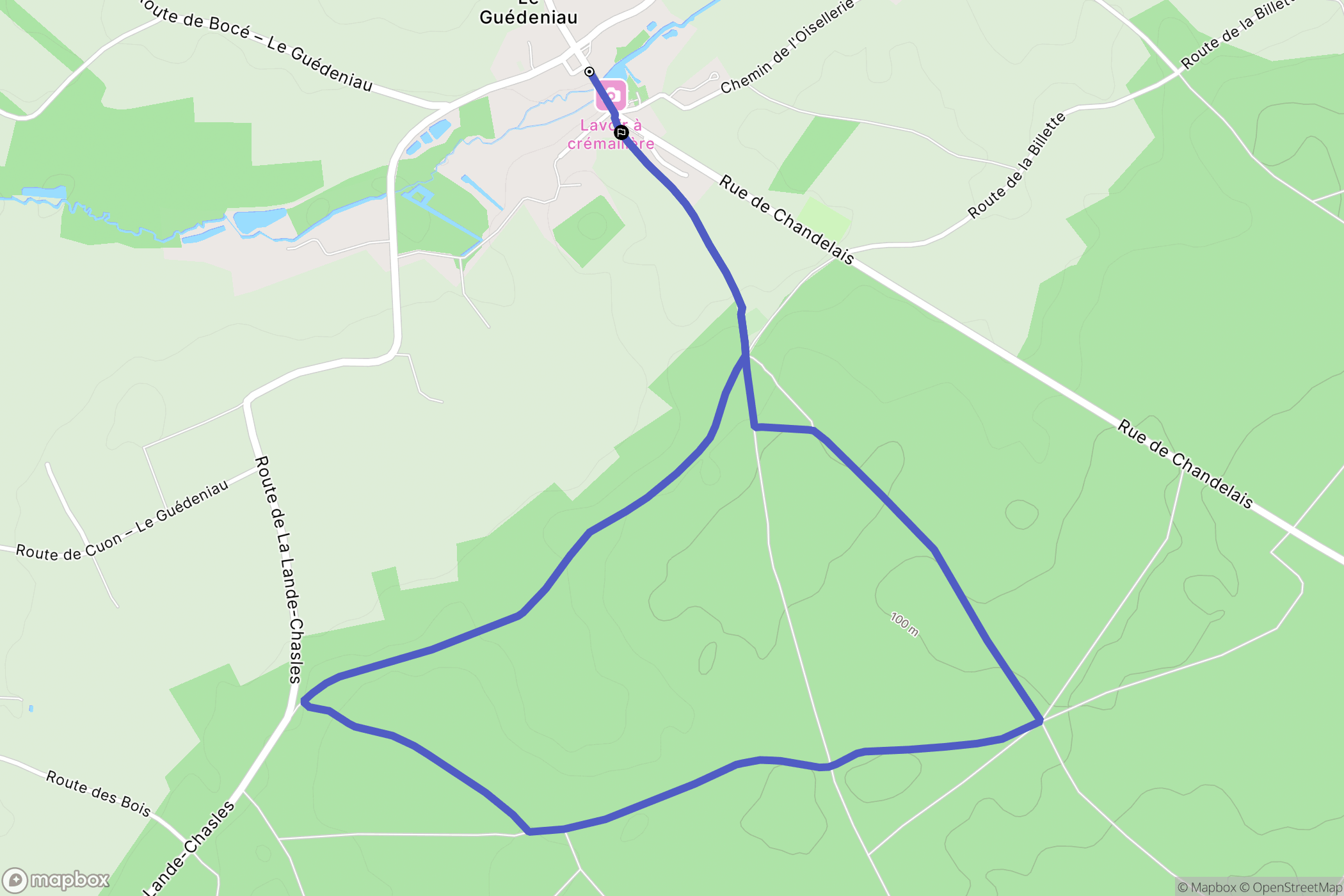 Baugé en Anjou : carte du parcours de randonnée - France