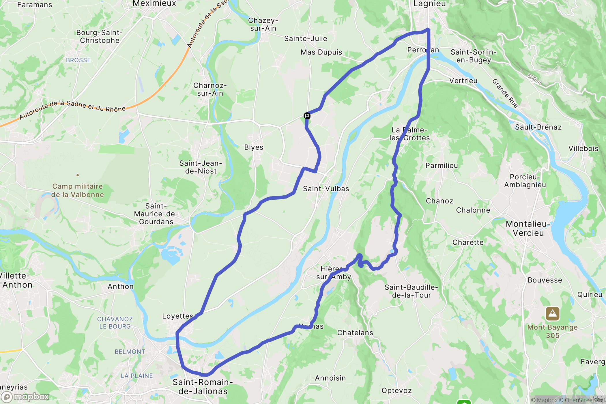 Sainte-Julie : carte du parcours de randonnée - France