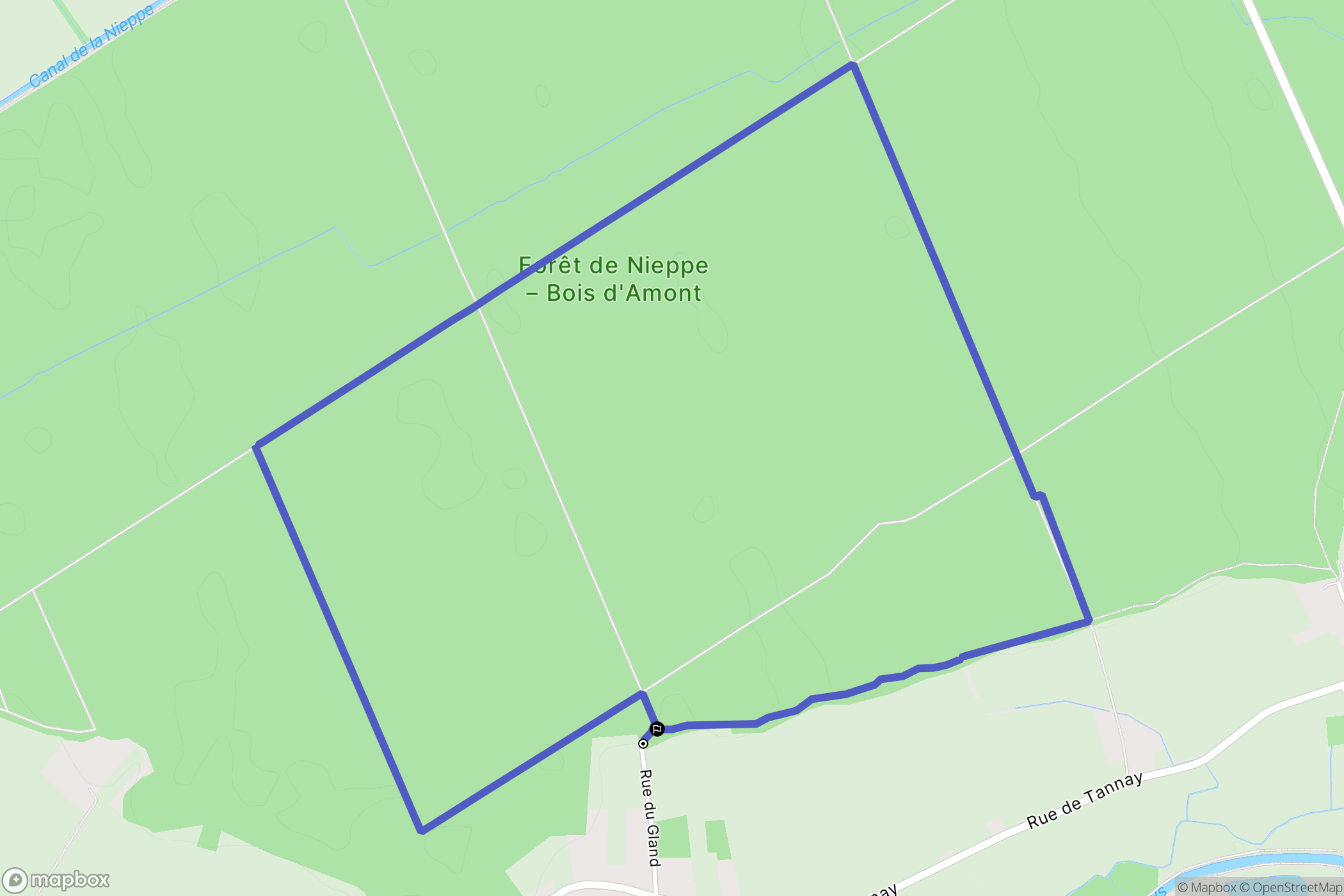 Morbecque : carte du parcours de randonnée - France