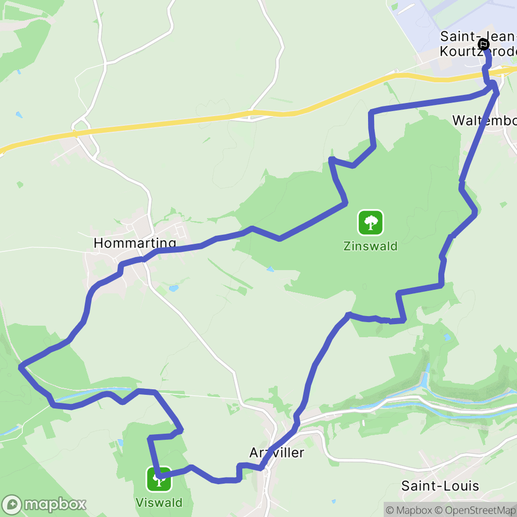 Saint-Jean-Kourtzerode : carte du parcours de randonnée - France