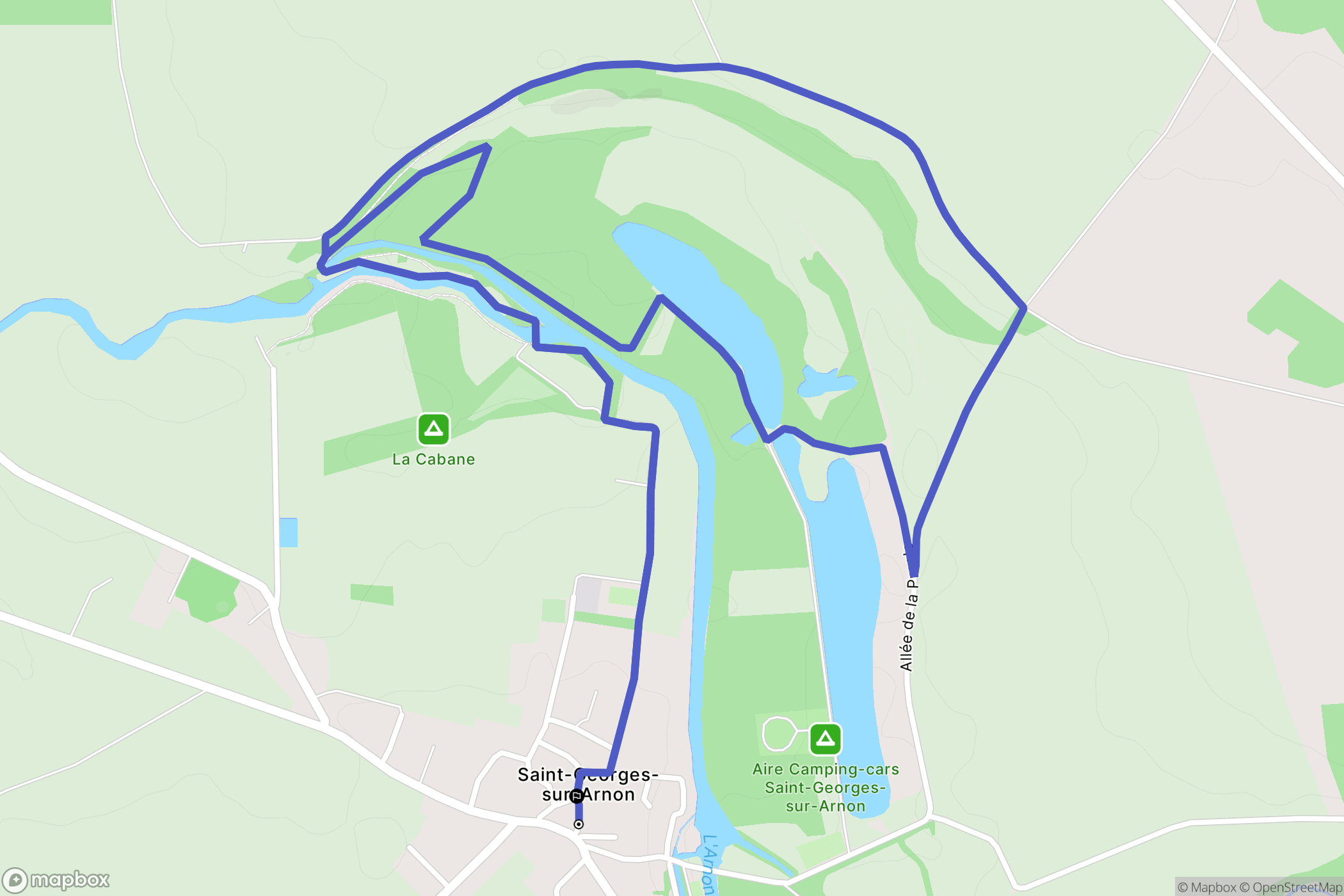 Saint-Georges-sur-Arnon : carte du parcours de randonnée - France