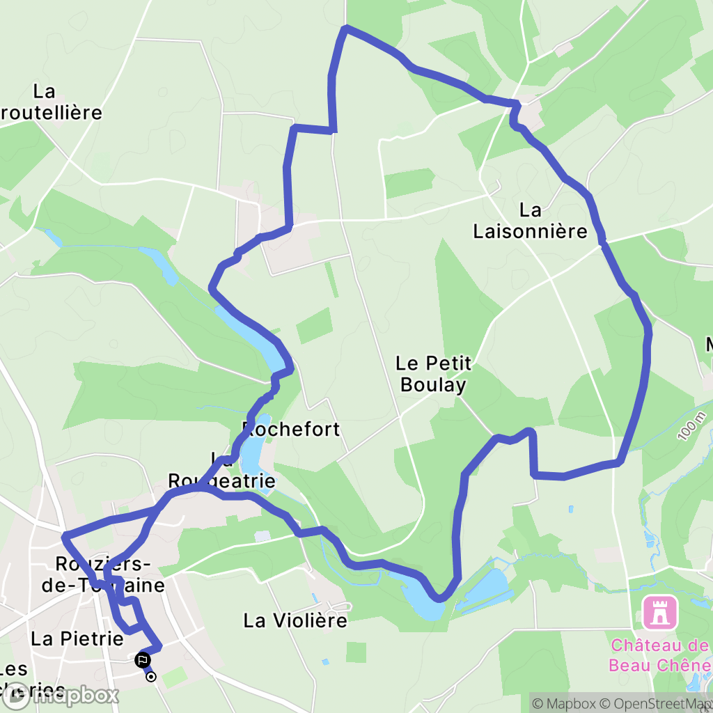 Rouziers-de-Touraine : carte du parcours de randonnée - France