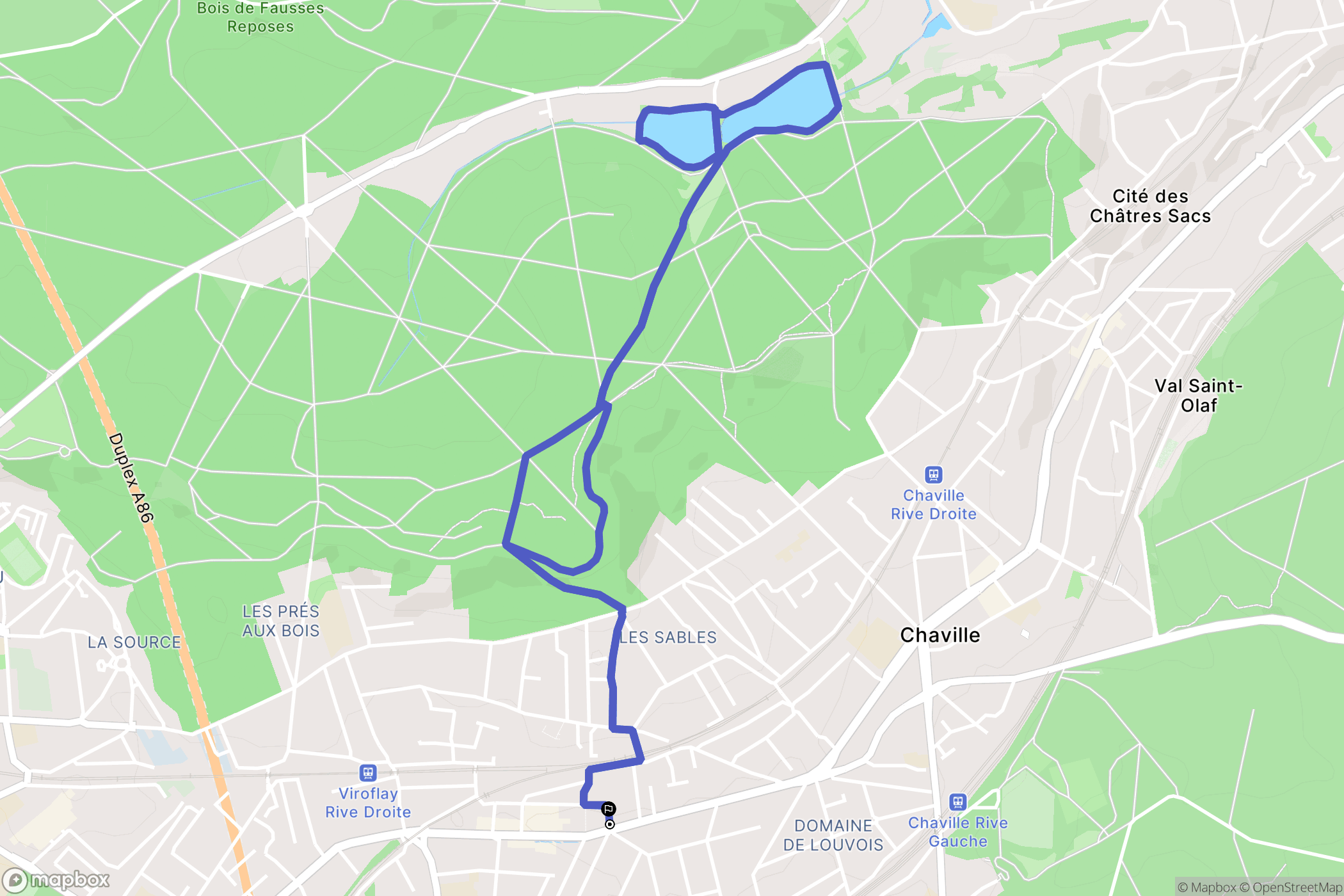 Viroflay : carte du parcours de randonnée - France