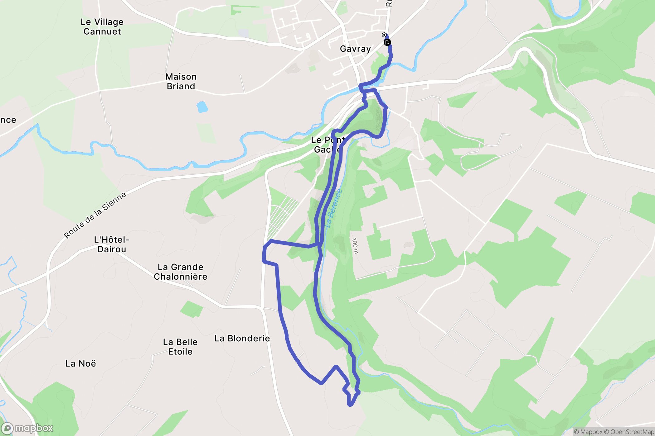 Gavray-sur-Sienne : carte du parcours de randonnée - France