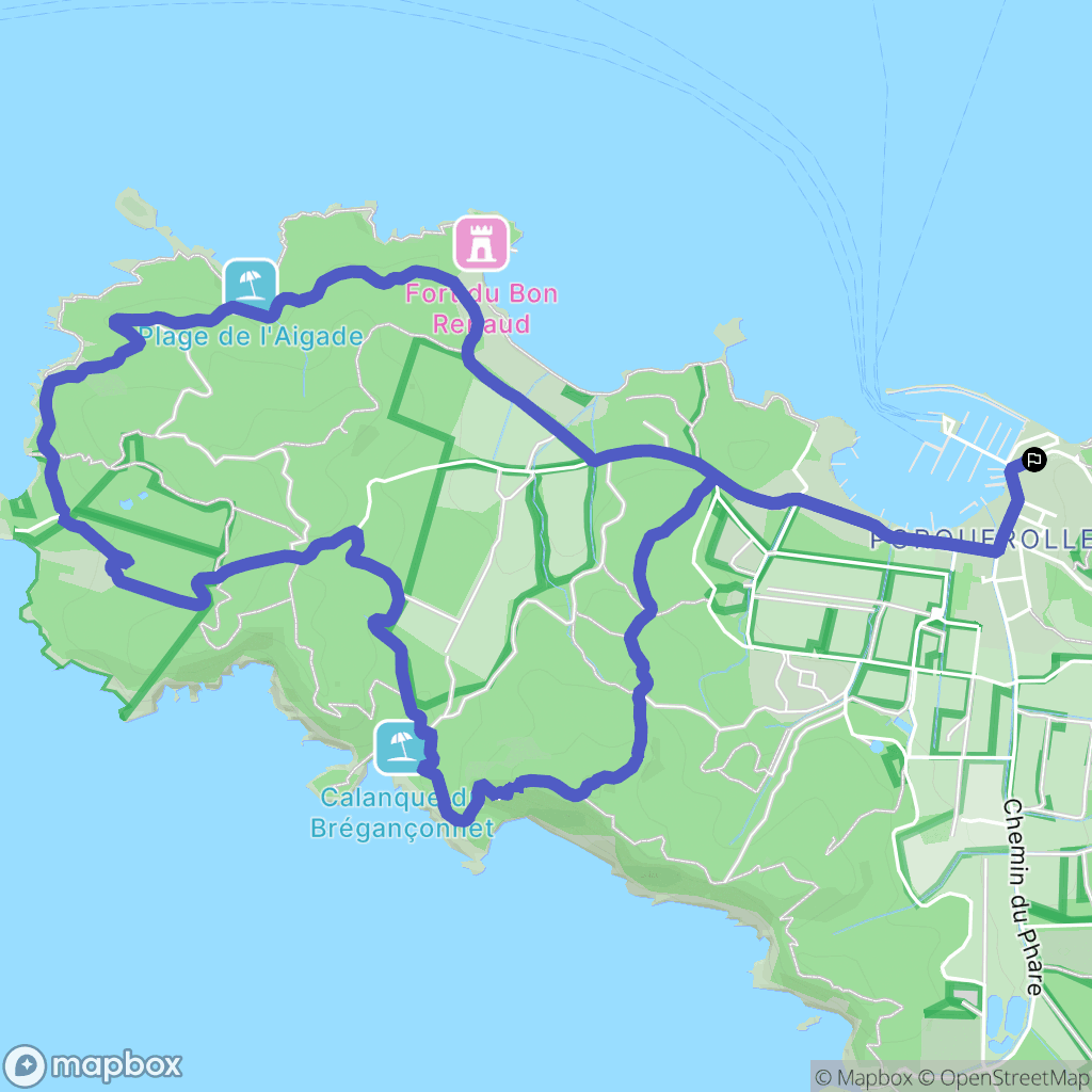 Hyères : carte du parcours de randonnée - France