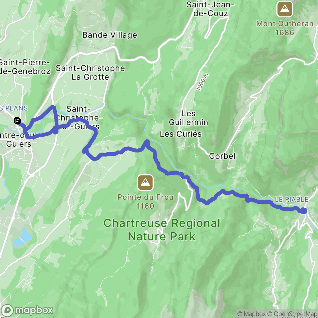 Les Échelles : carte du parcours de randonnée - France