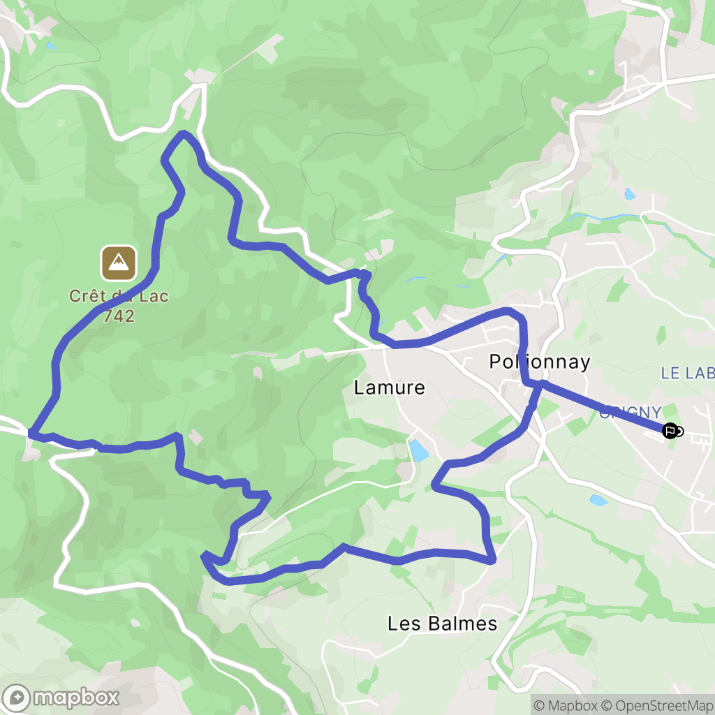Pollionnay : carte du parcours de randonnée - France