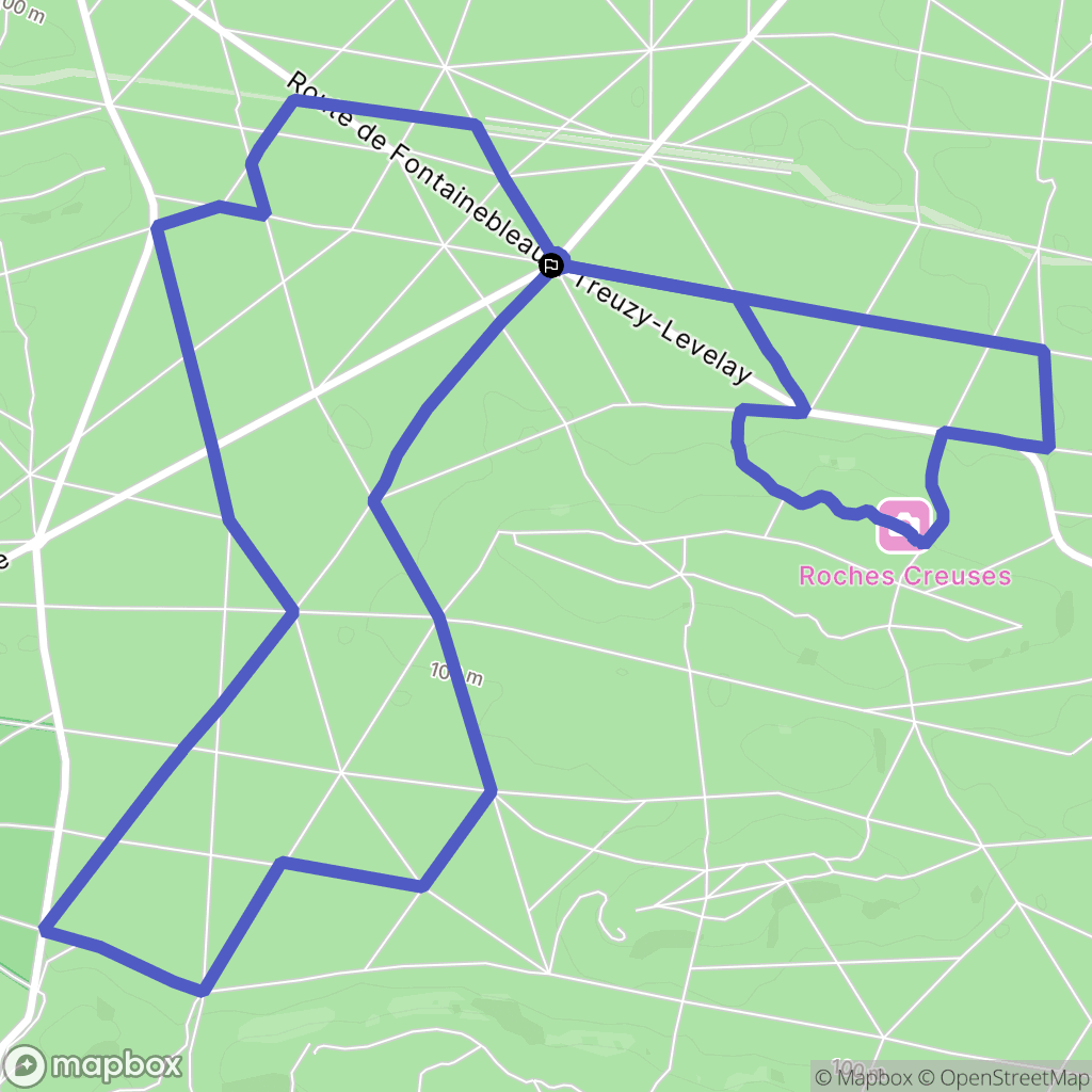 Fontainebleau : carte du parcours de randonnée - France