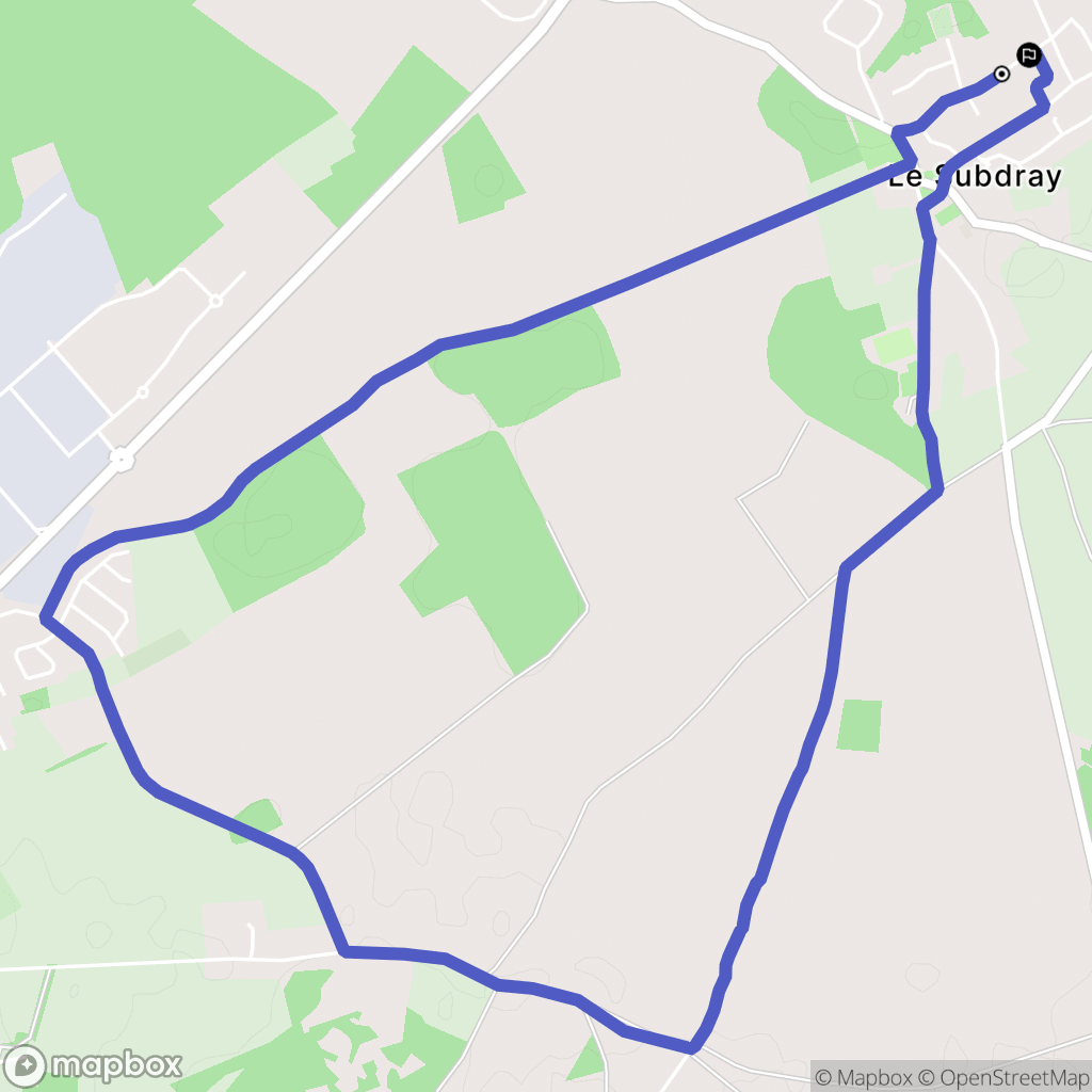 Le Subdray : carte du parcours de randonnée - France