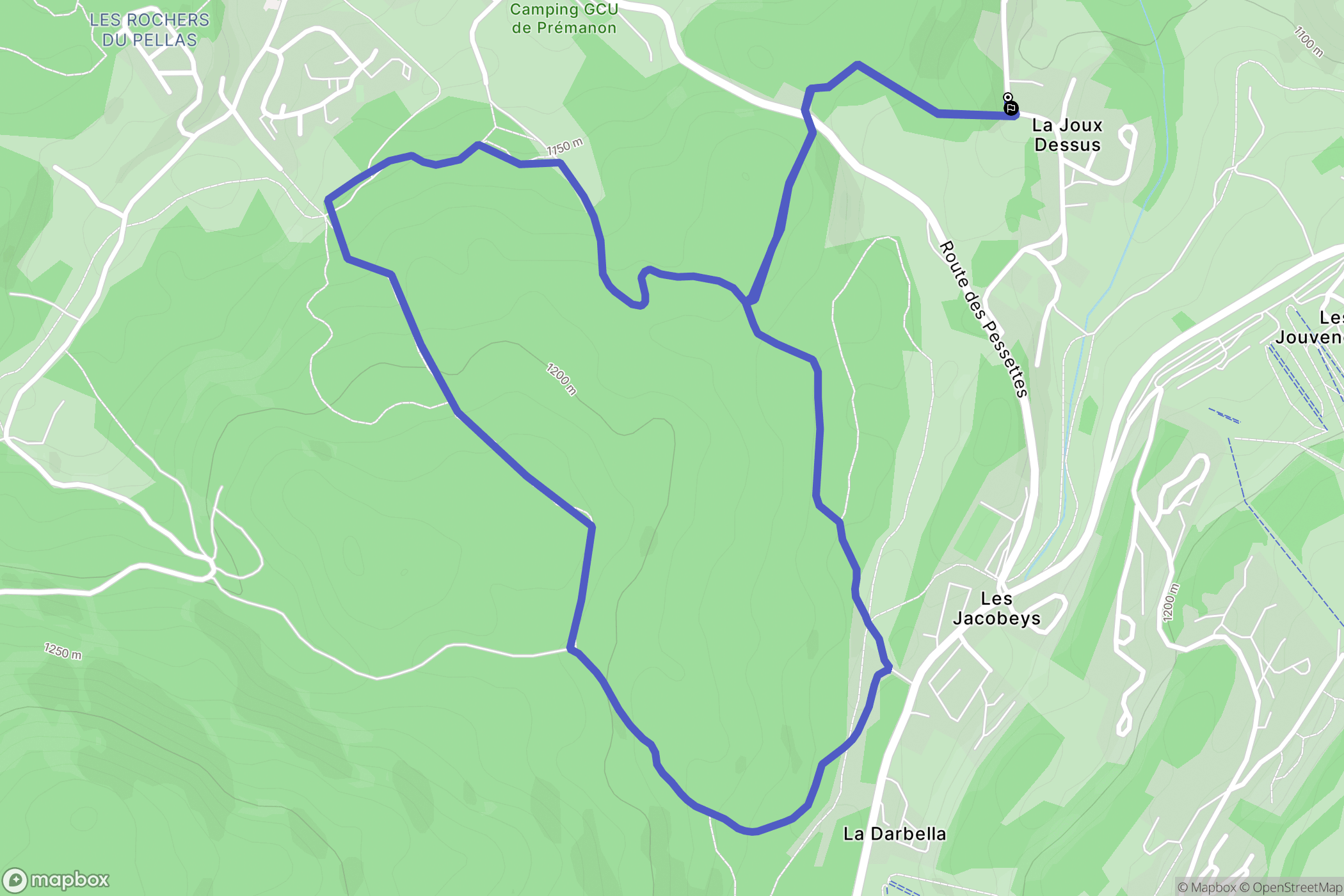 Prémanon : carte du parcours de randonnée - France
