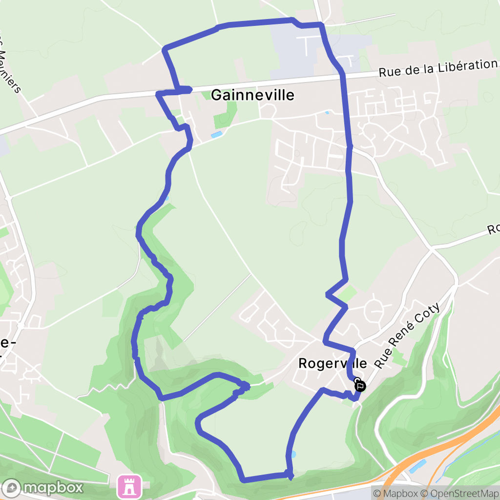Rogerville : carte du parcours de randonnée - France