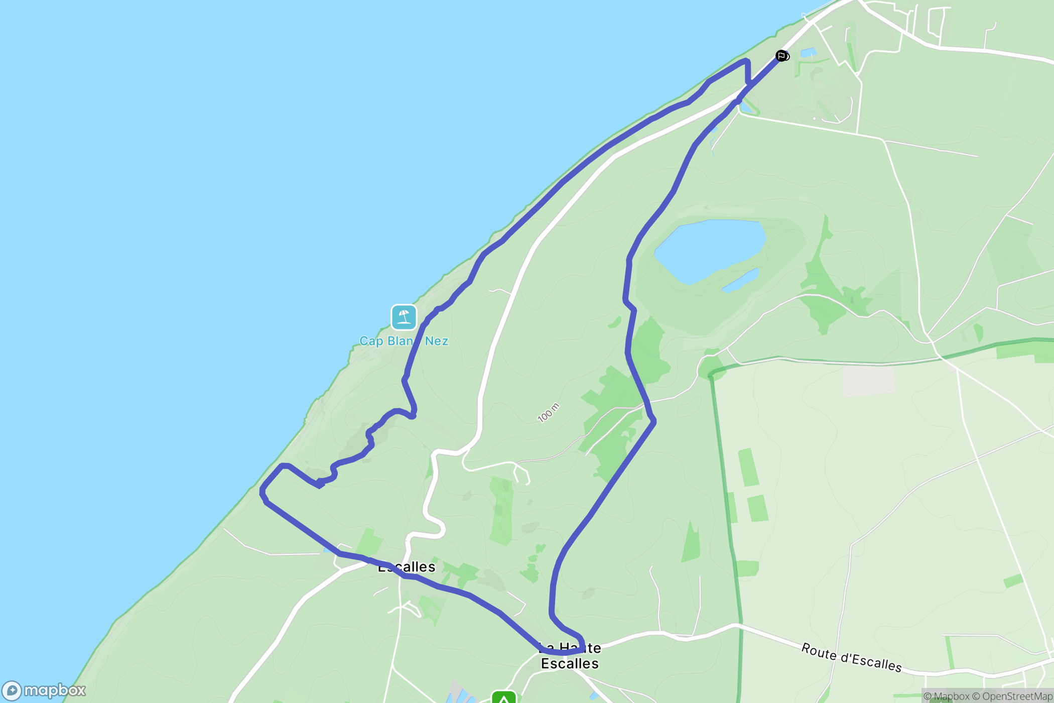 Sangatte : carte du parcours de randonnée - France