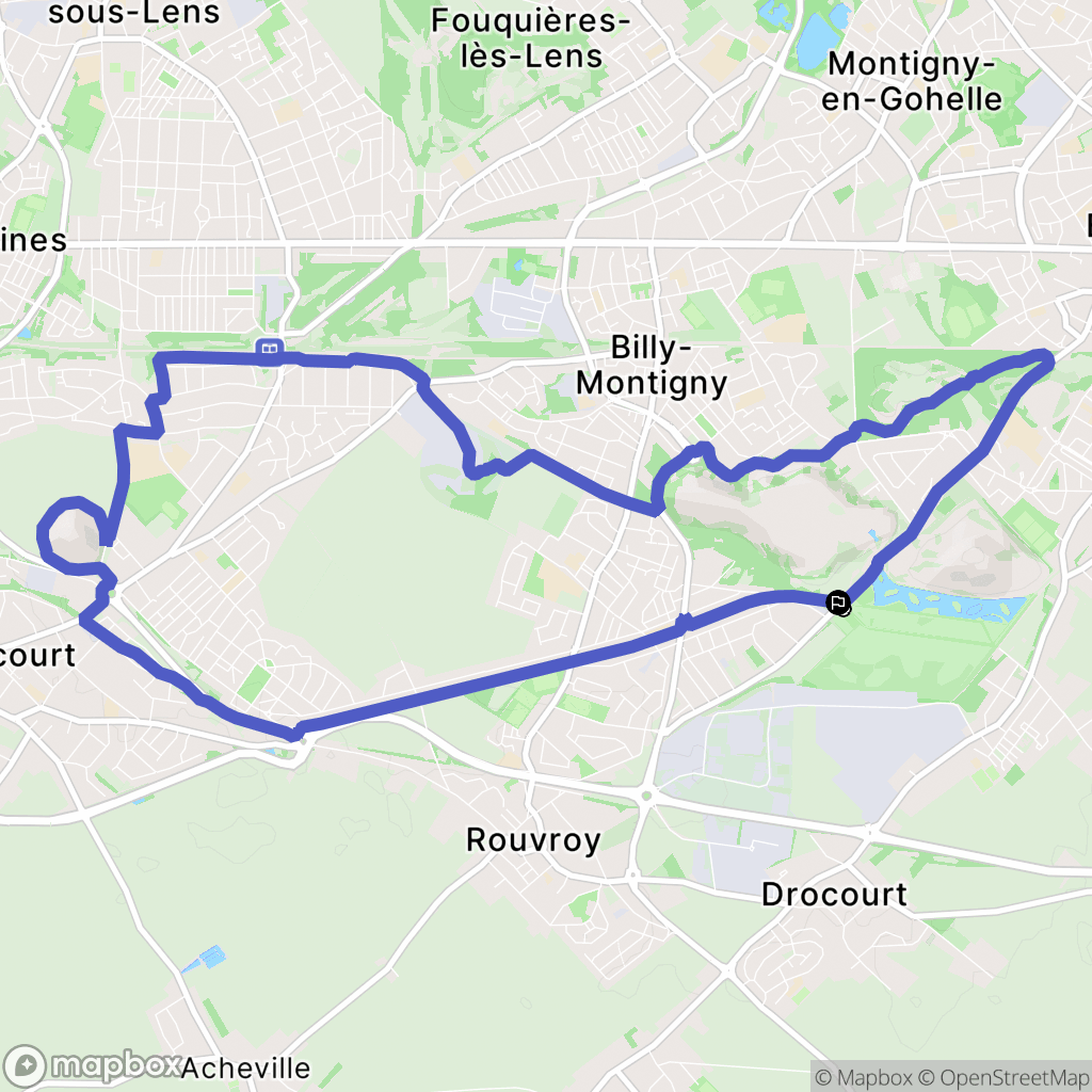 Hénin-Beaumont : carte du parcours de randonnée - France
