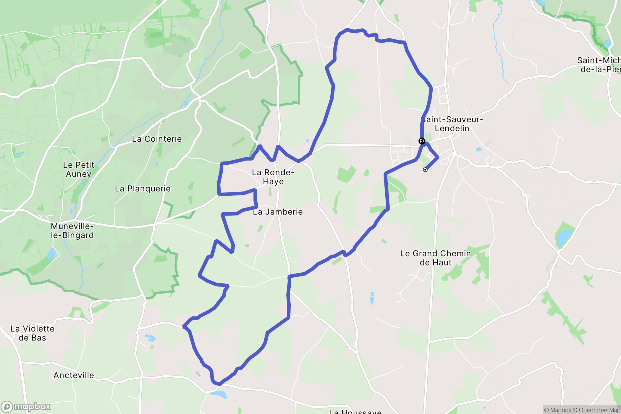 Saint-Sauveur-Villages : carte du parcours de randonnée - France