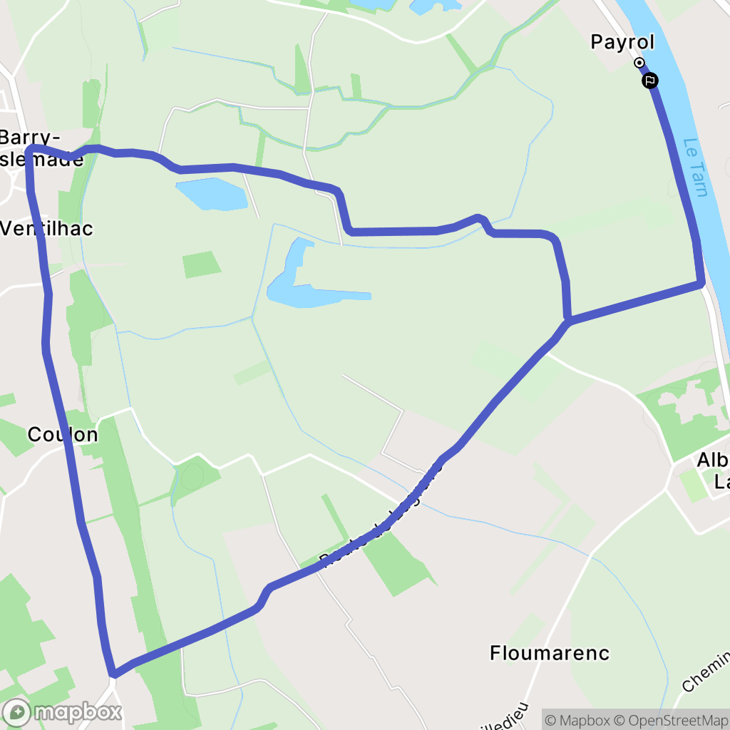 Barry-d'Islemade : carte du parcours de randonnée - France