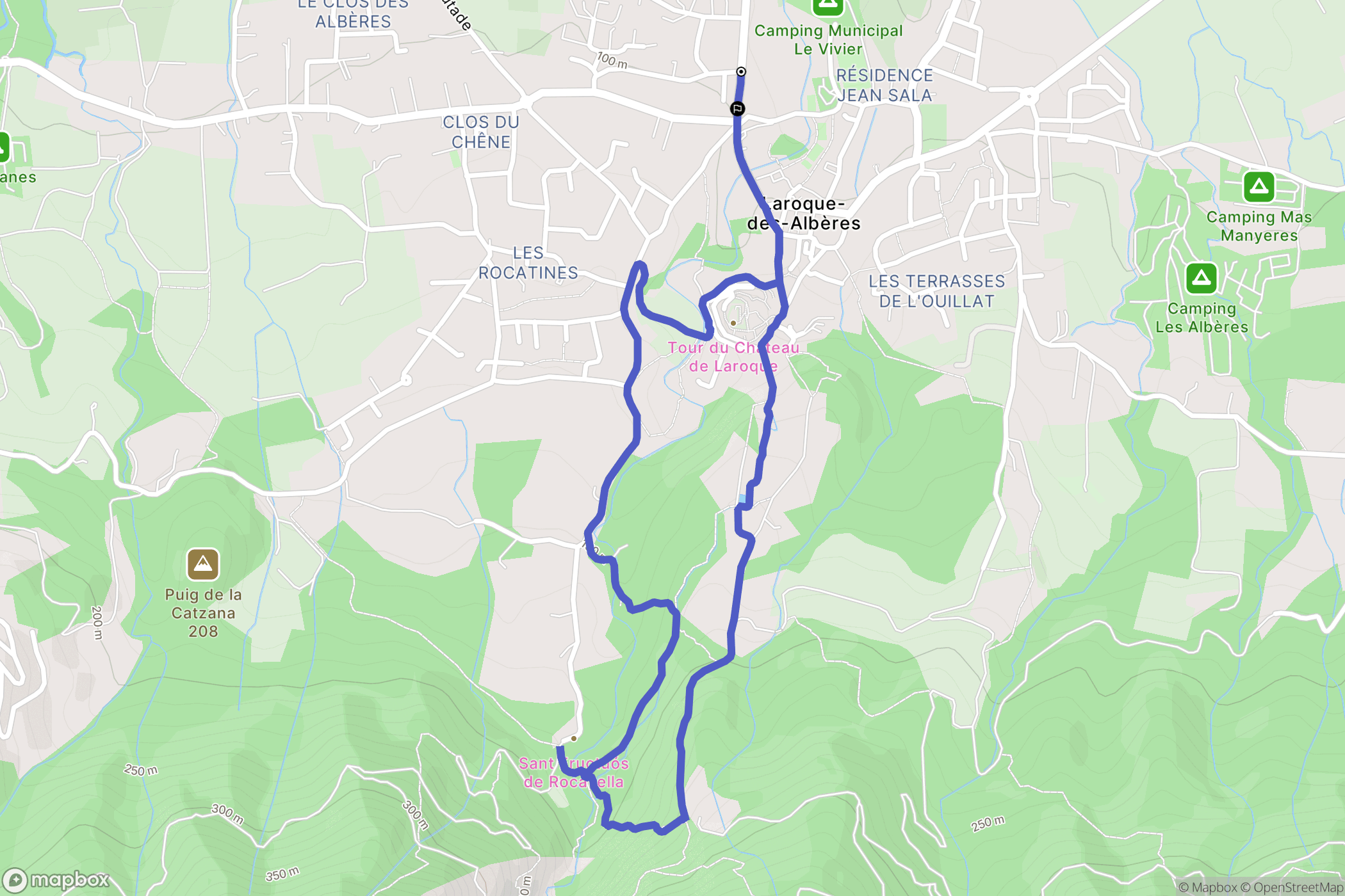 Laroque-des-Albères : carte du parcours de randonnée - France