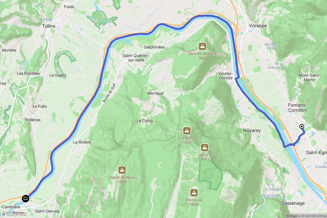Fontanil-Cornillon : carte du parcours de randonnée - France