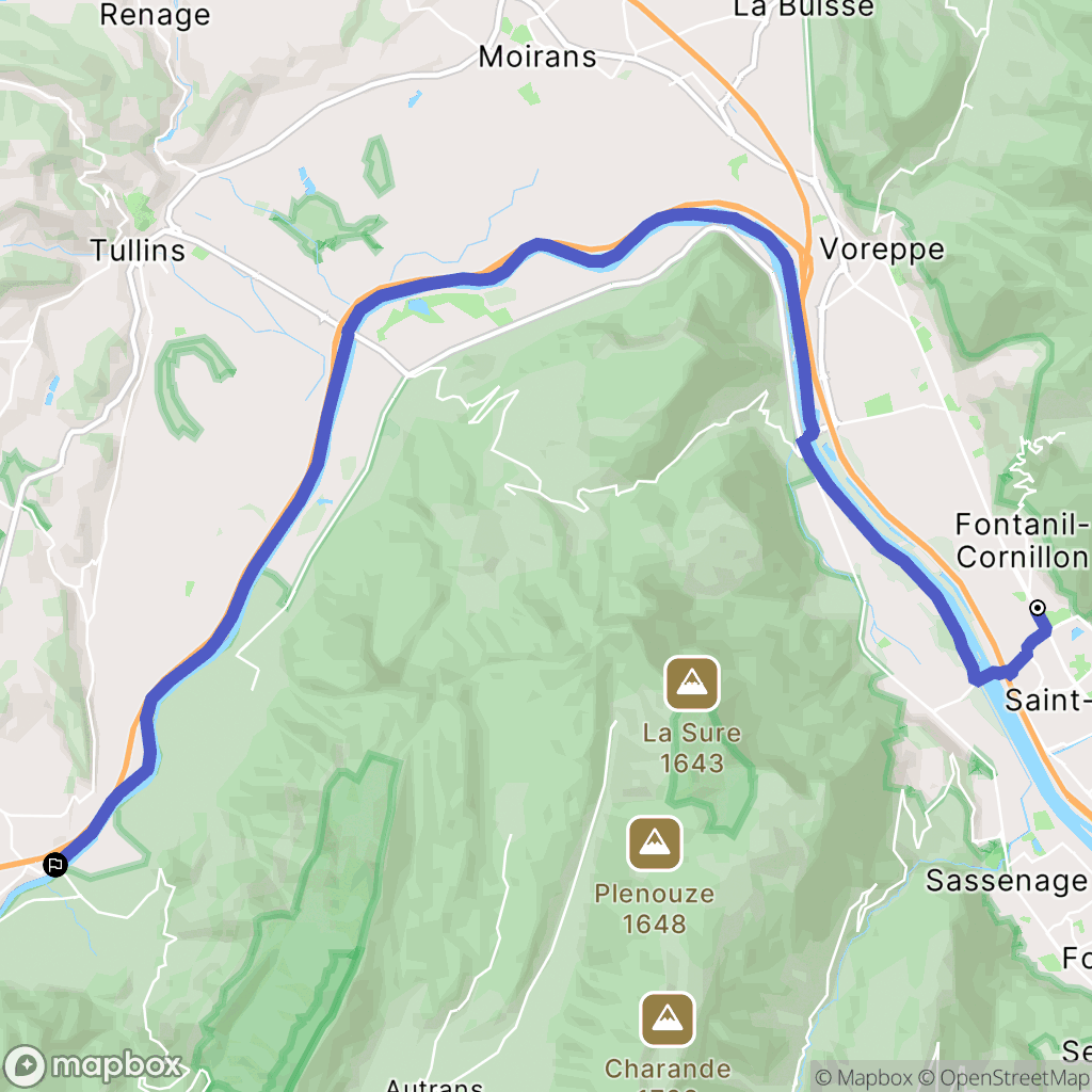 Fontanil-Cornillon : carte du parcours de randonnée - France