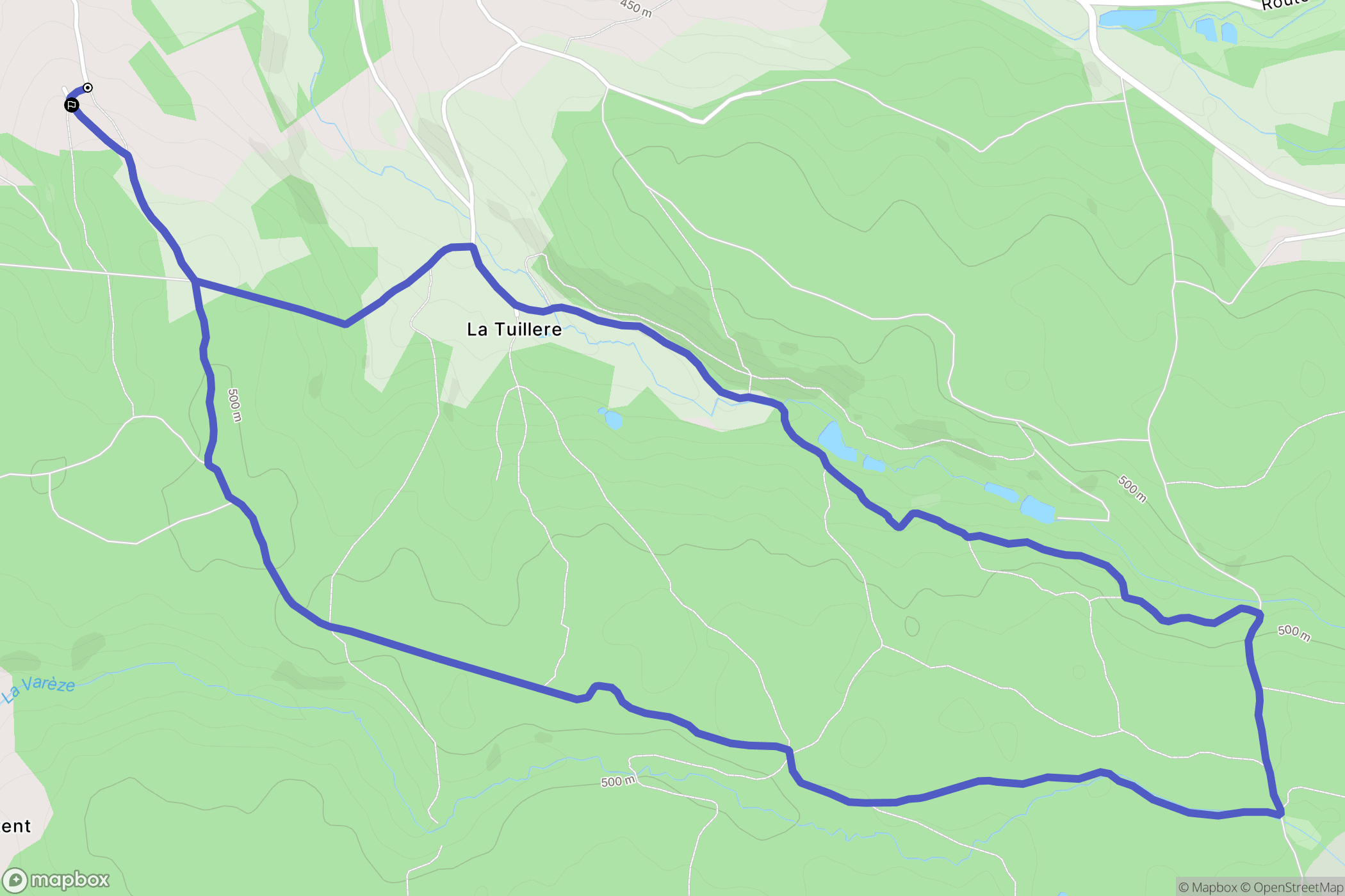 Villeneuve-de-Marc : carte du parcours de randonnée - France