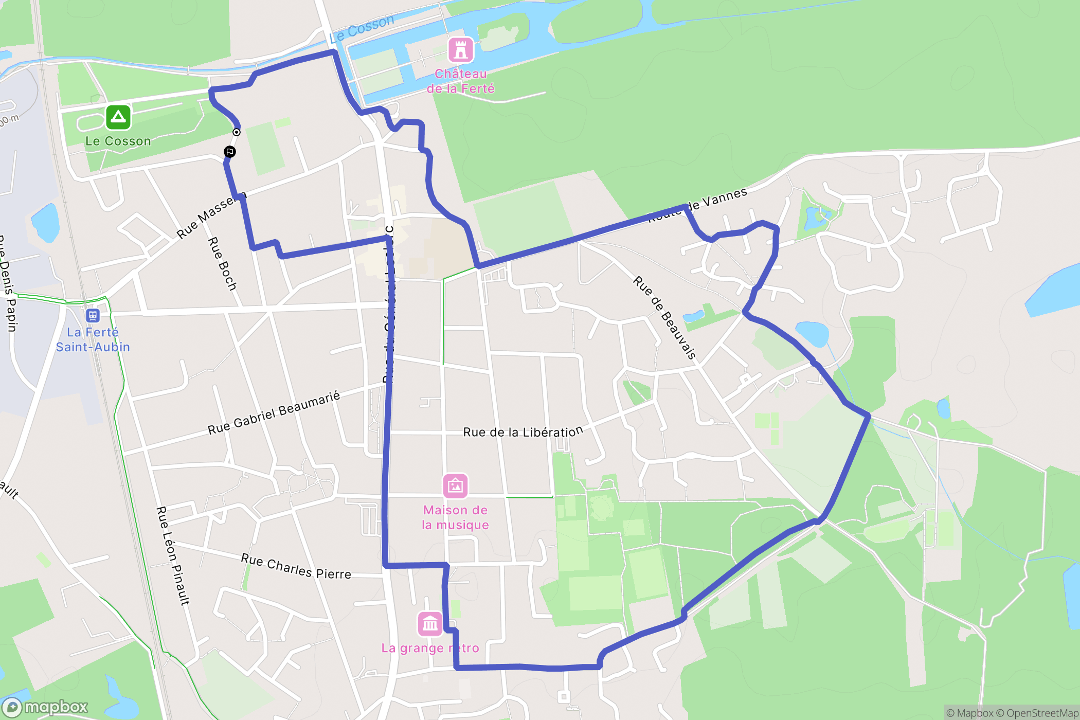La Ferté-Saint-Aubin : carte du parcours de randonnée - France