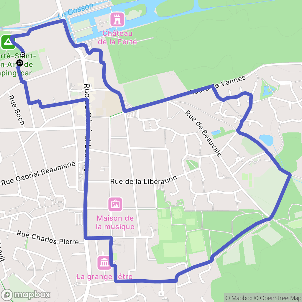 La Ferté-Saint-Aubin : carte du parcours de randonnée - France