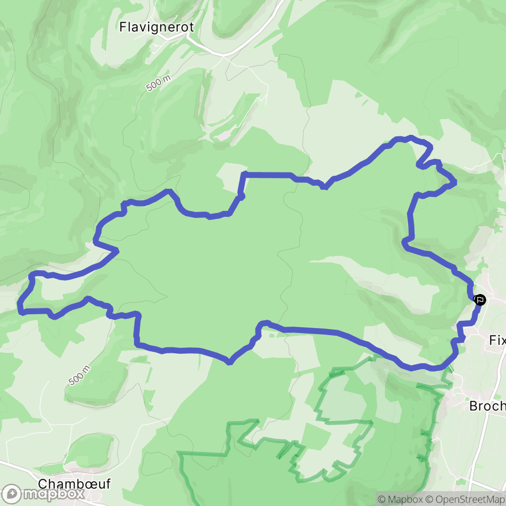 Fixin : carte du parcours de randonnée - France