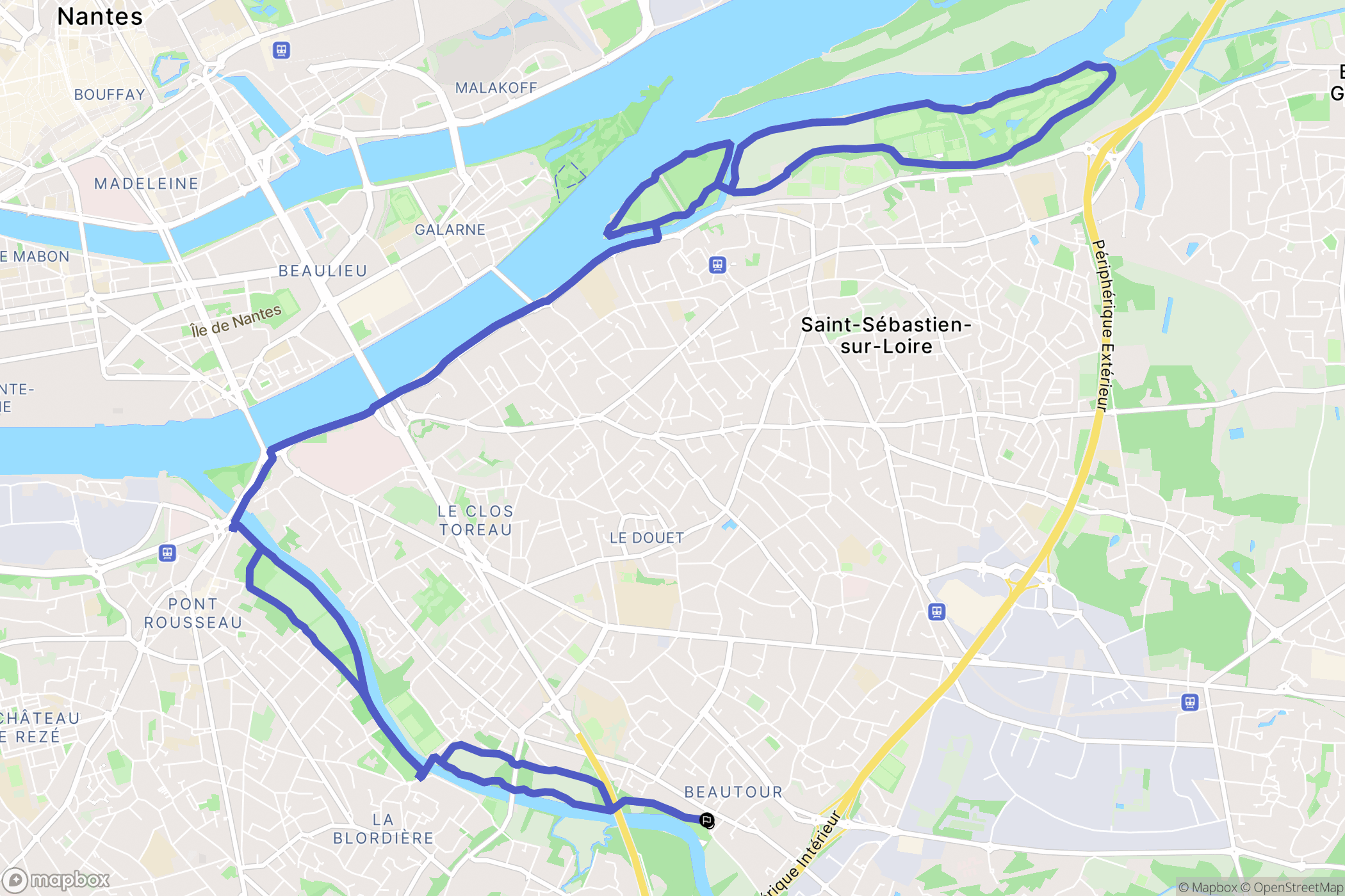 Vertou : carte du parcours de randonnée - France