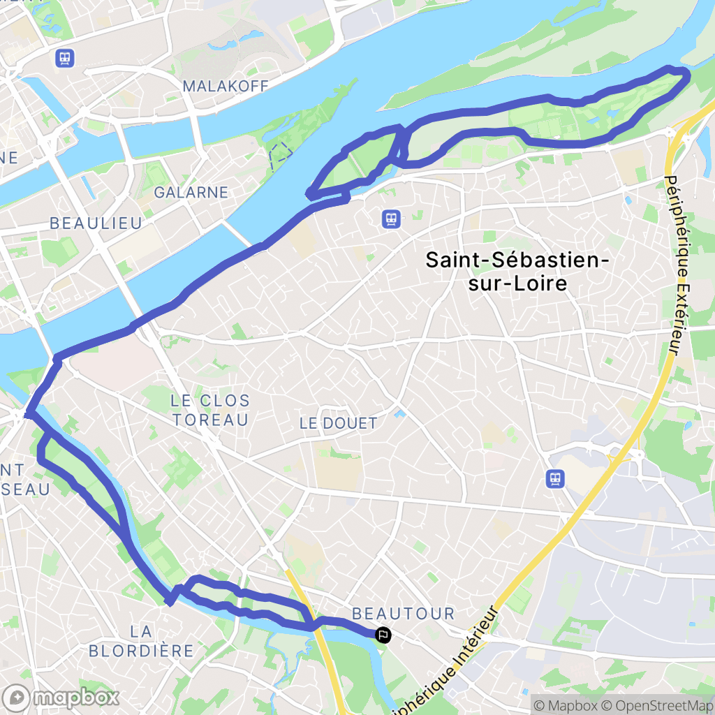 Vertou : carte du parcours de randonnée - France