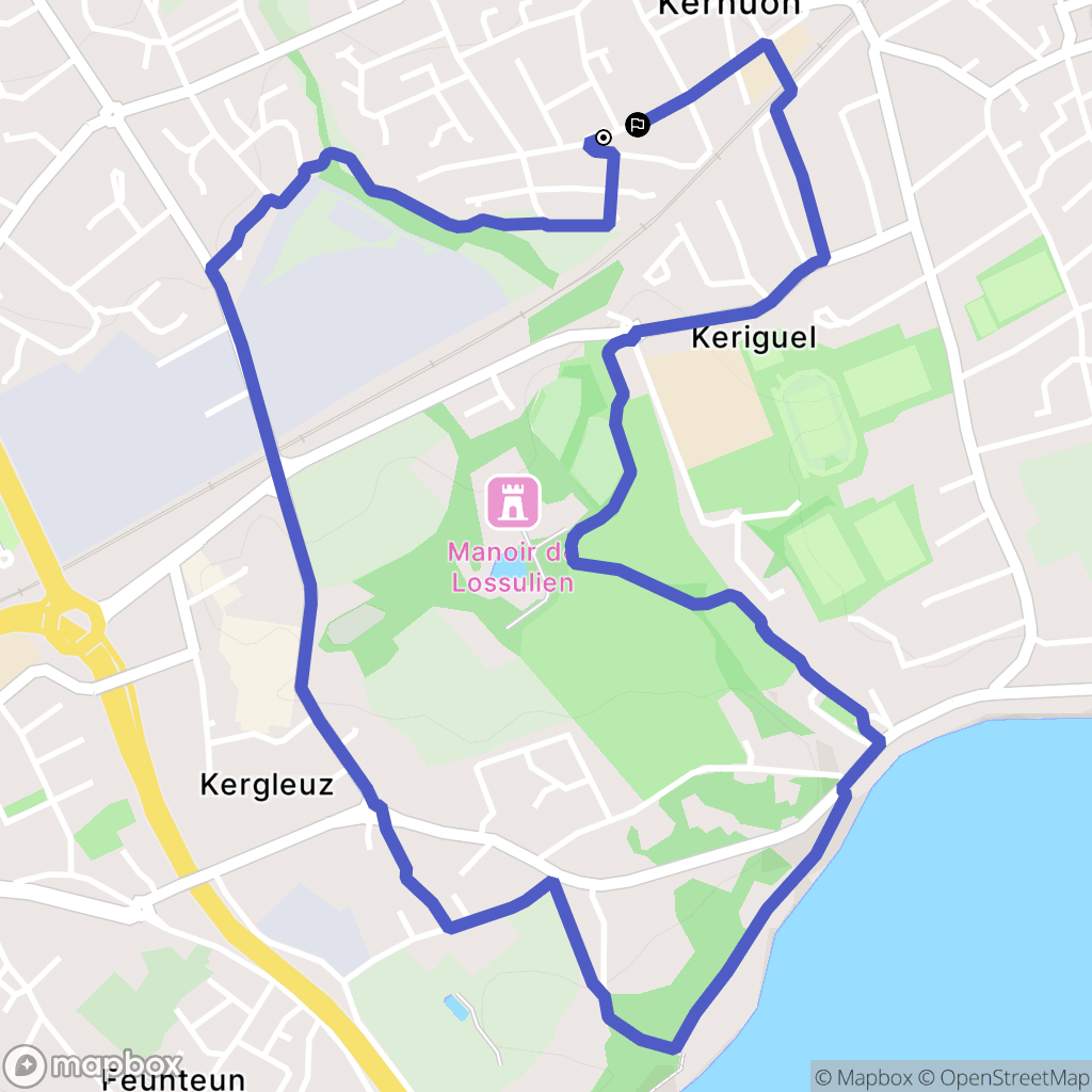 Le Relecq-Kerhuon : carte du parcours de randonnée - France