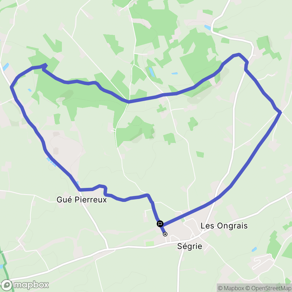Ségrie : carte du parcours de randonnée - France