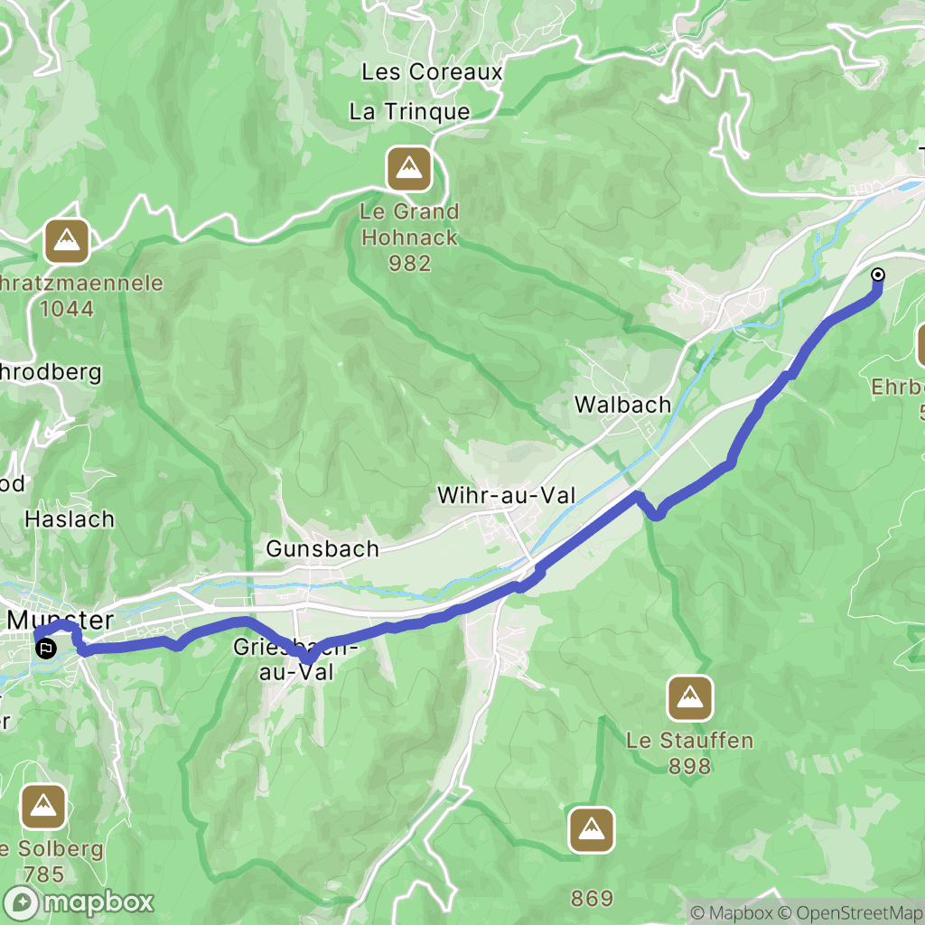 Wintzenheim : carte du parcours de randonnée - France