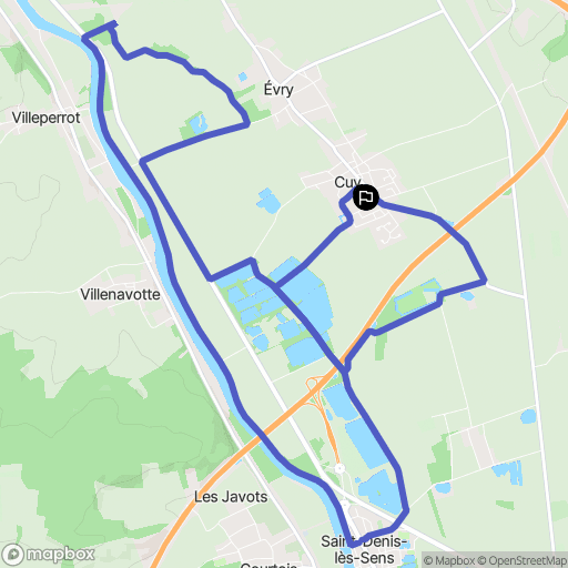 Cuy : carte du parcours de randonnée - France